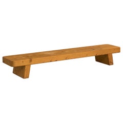 French Designer, Bench, Pine, France, 1980s