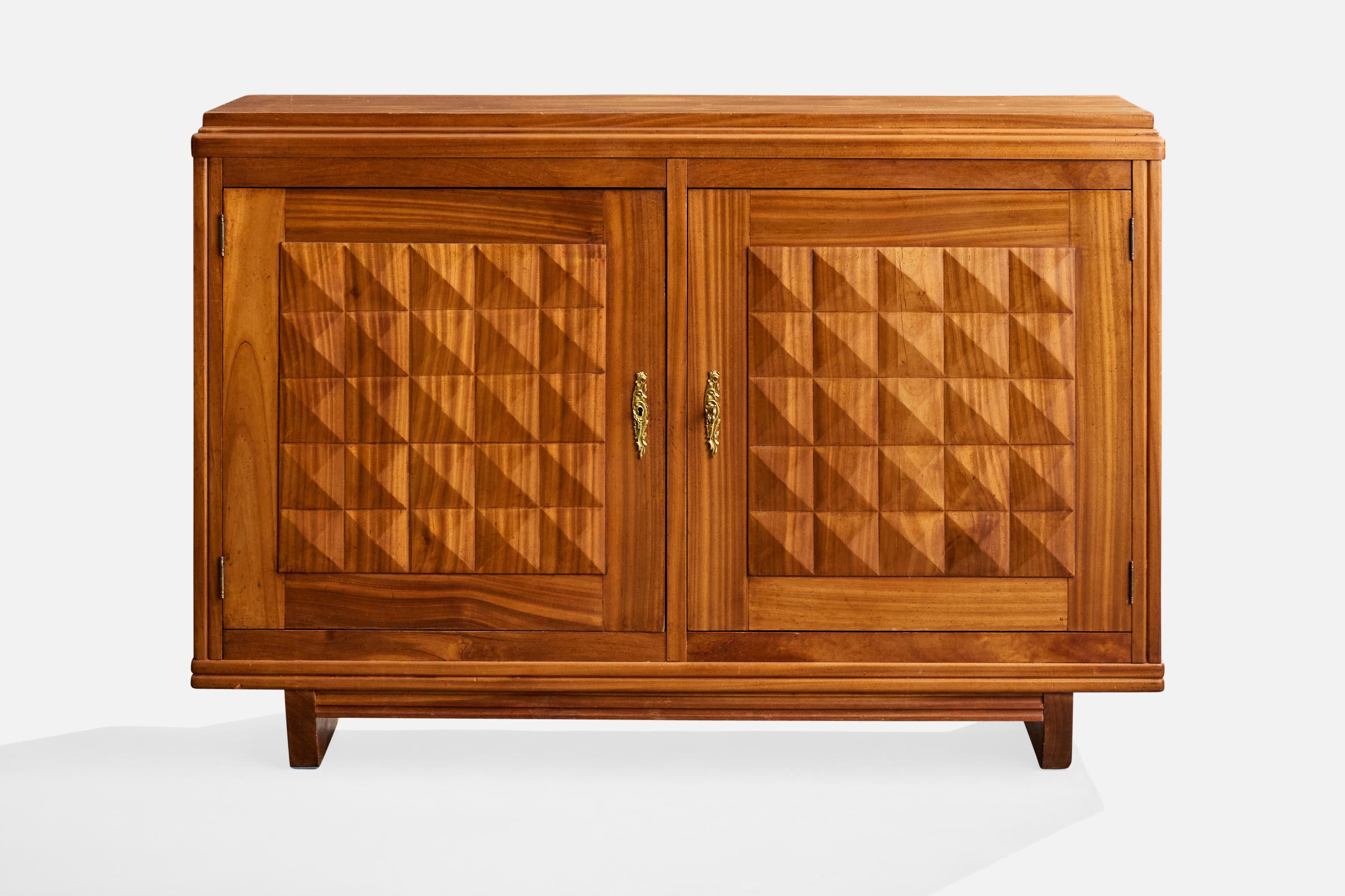 Mid-Century moderno Armadio di design francese, mogano, ottone, Francia, anni '30 in vendita