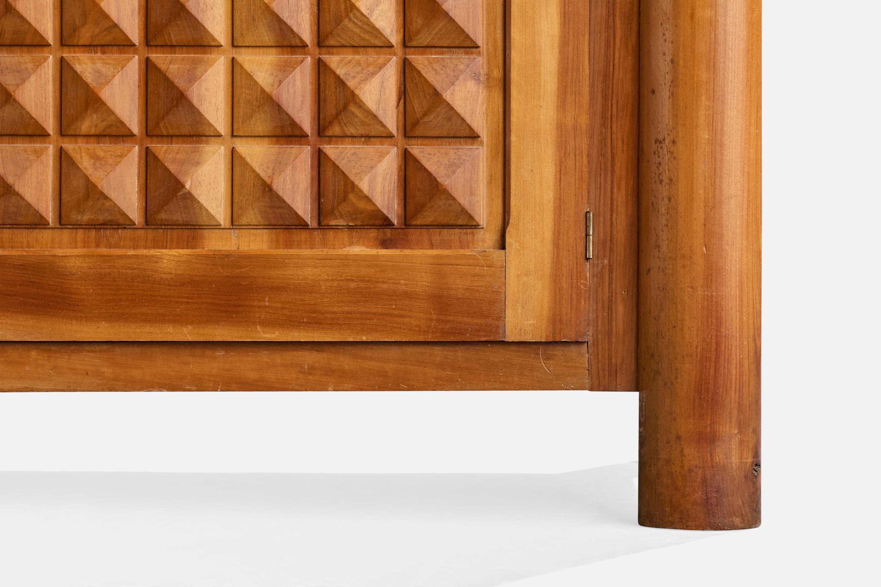 Mobile di design francese, noce, marmo, ottone, Francia, anni '40 in vendita 1