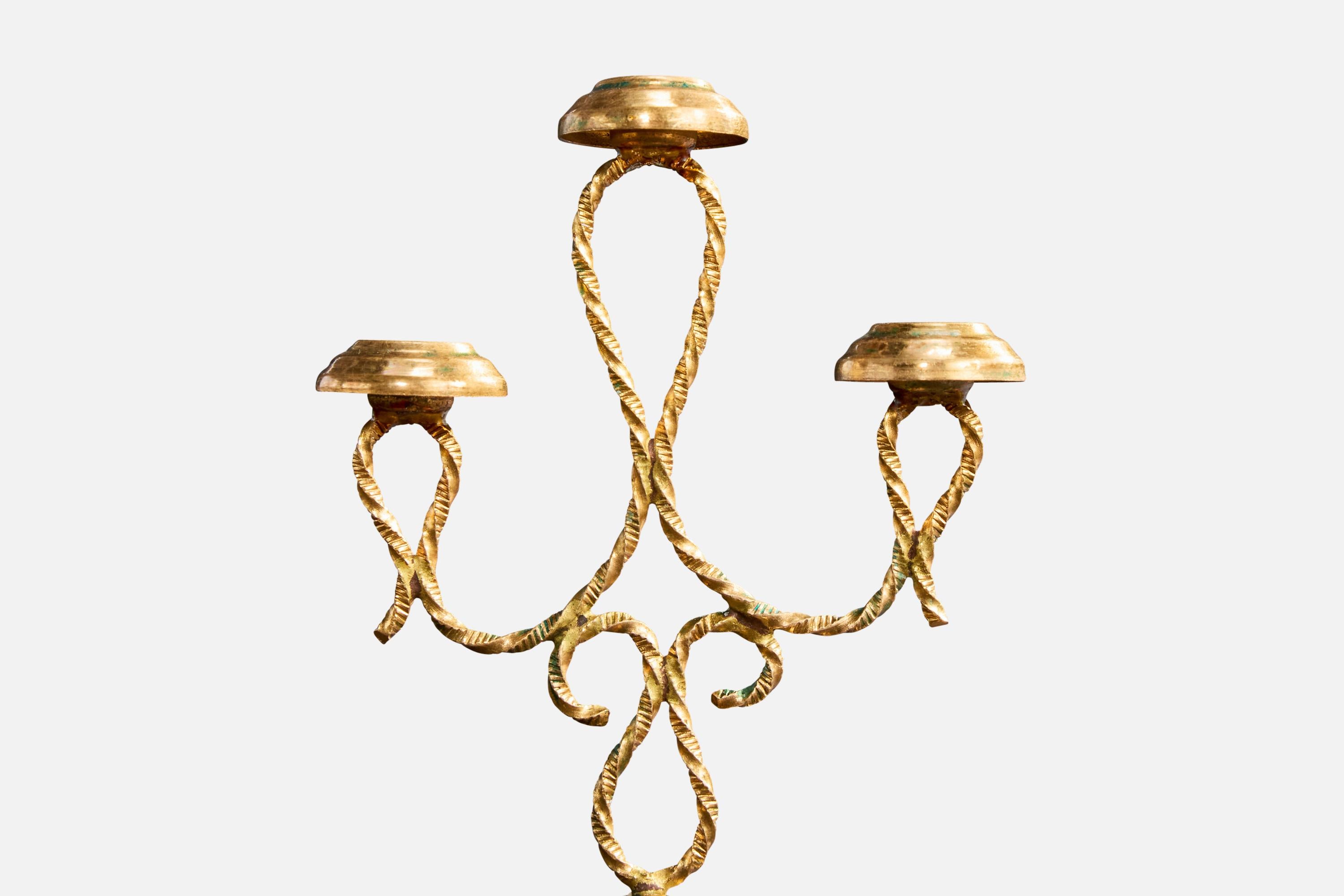 Candelabri di design francese, ottone, Francia, anni '60 In condizioni buone in vendita a High Point, NC