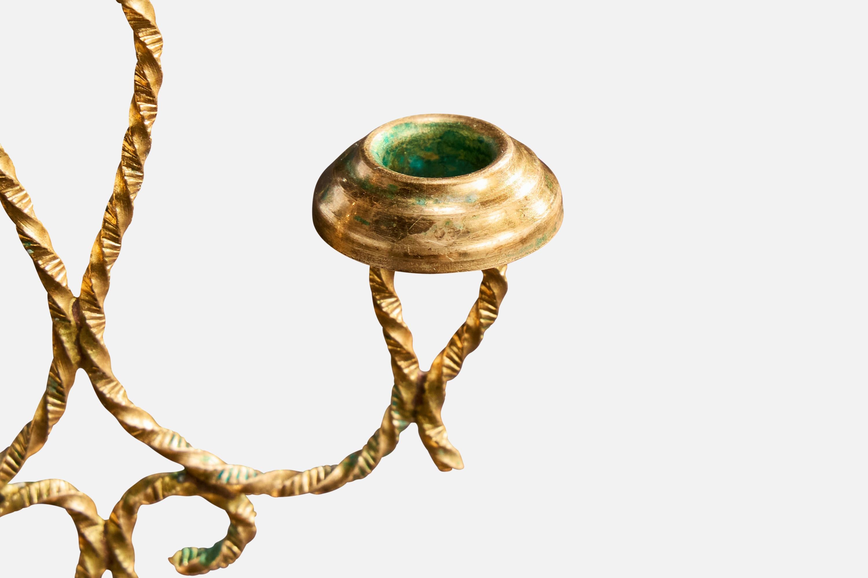 Metà XX secolo Candelabri di design francese, ottone, Francia, anni '60 in vendita