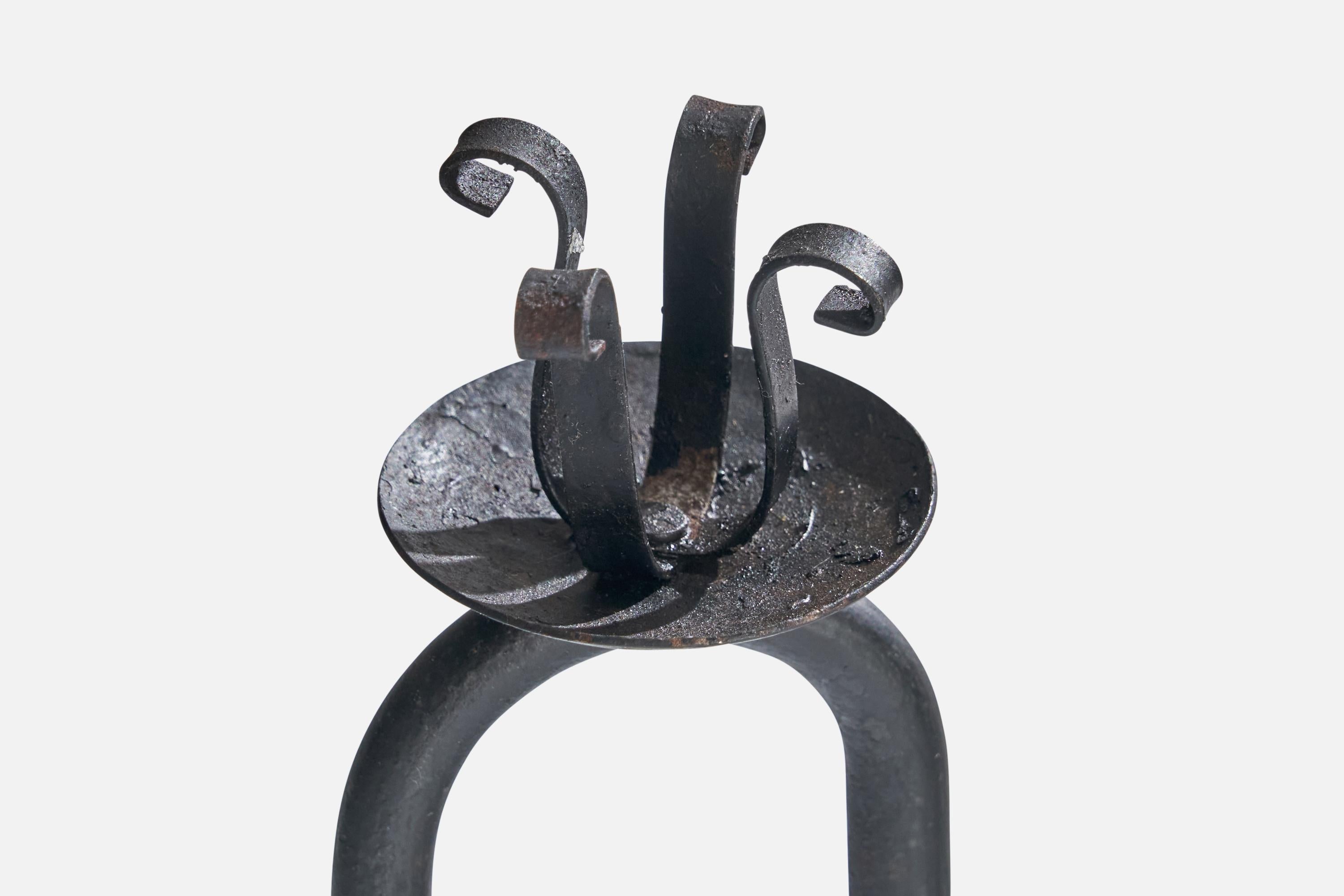 French Designer, Candelabras, Iron, France, 1950s For Sale 3