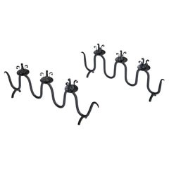 French Designer, Candelabras, Iron, France, 1950s