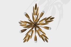 French Designer, Chandelier, Metal, France, 1970s