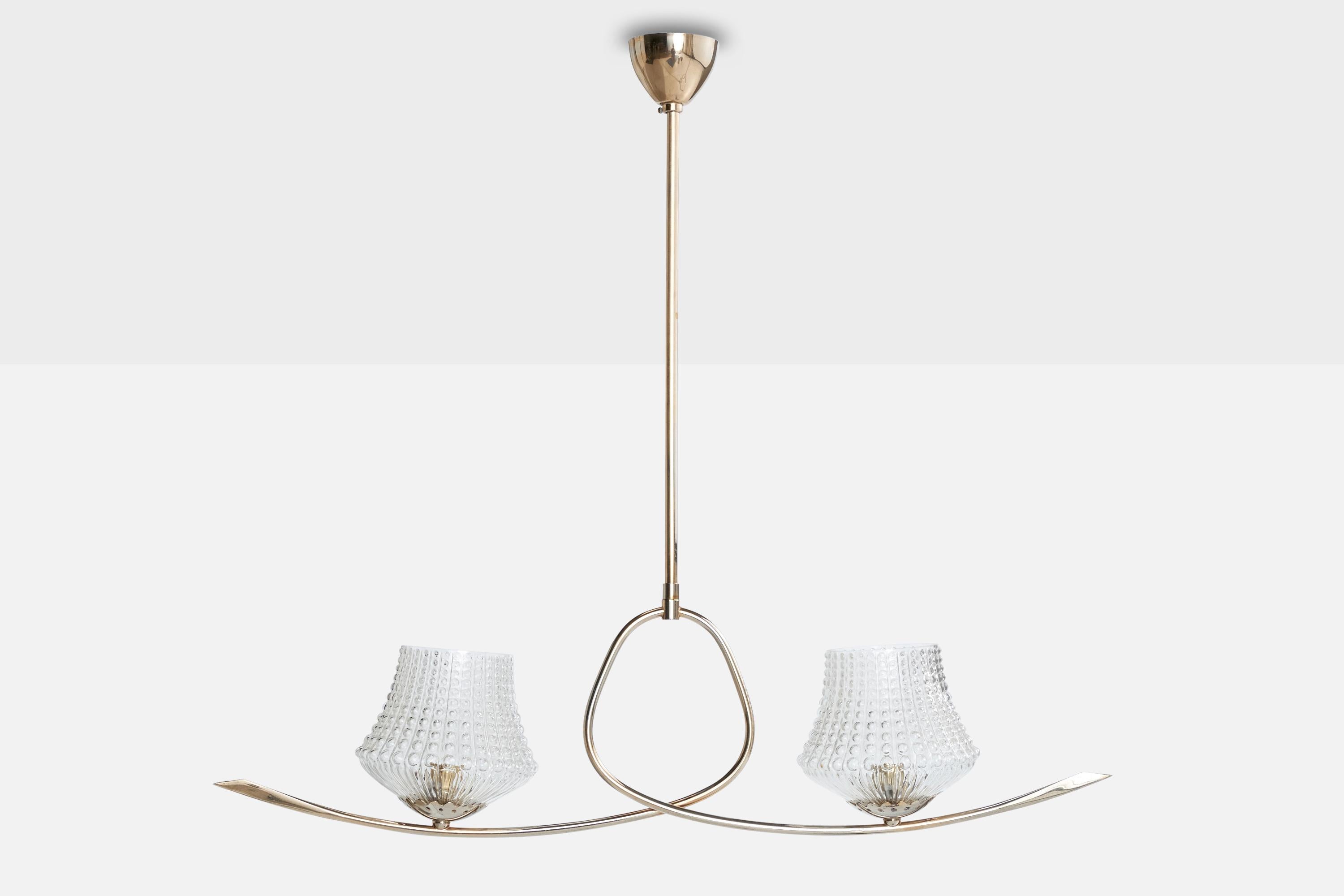 Français Designer français, lustre, métal, verre, France, années 1960 en vente