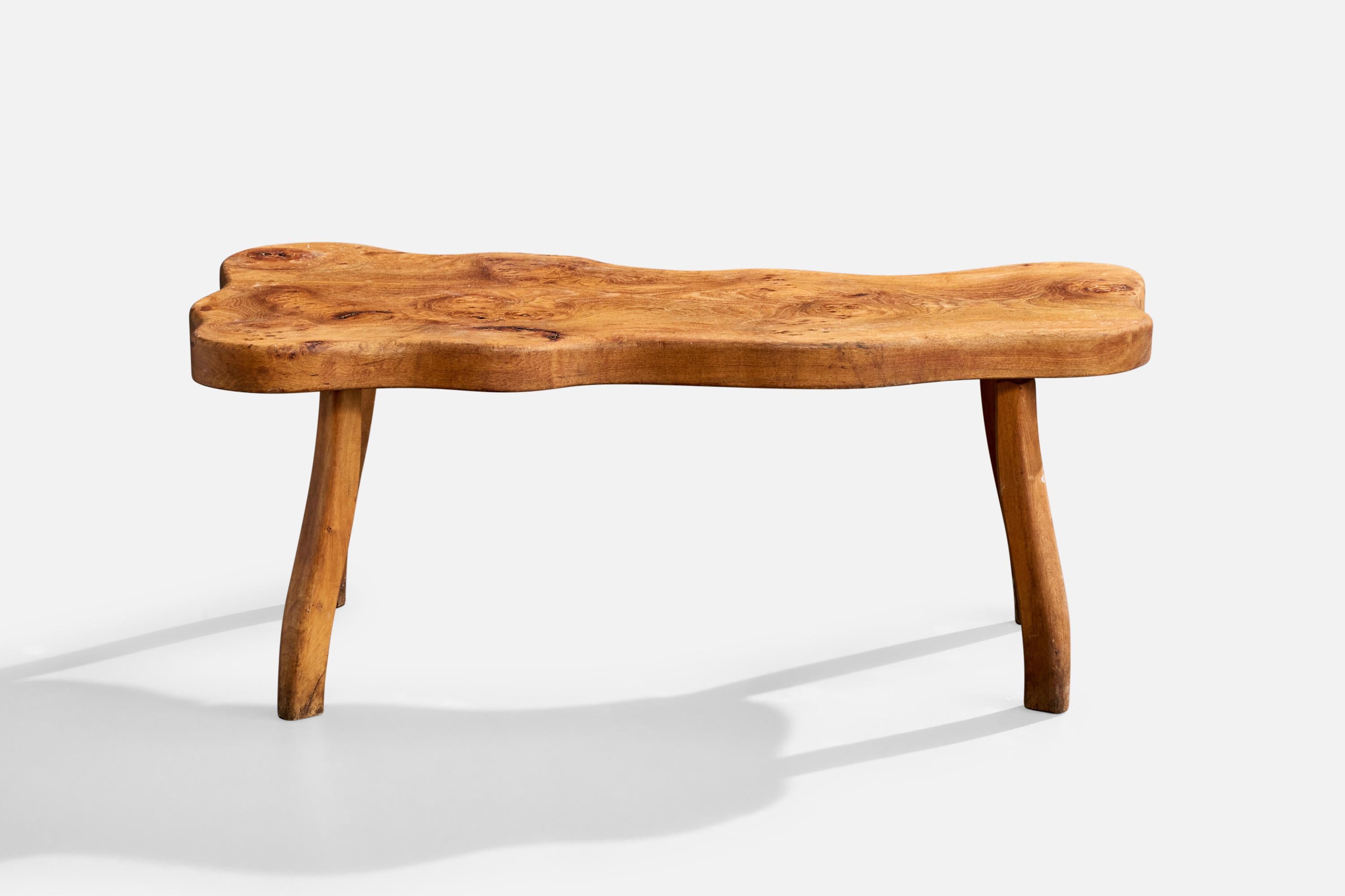 Diseñador francés, Mesa de centro, Olmo, Francia, años 60 en Bueno estado para la venta en High Point, NC