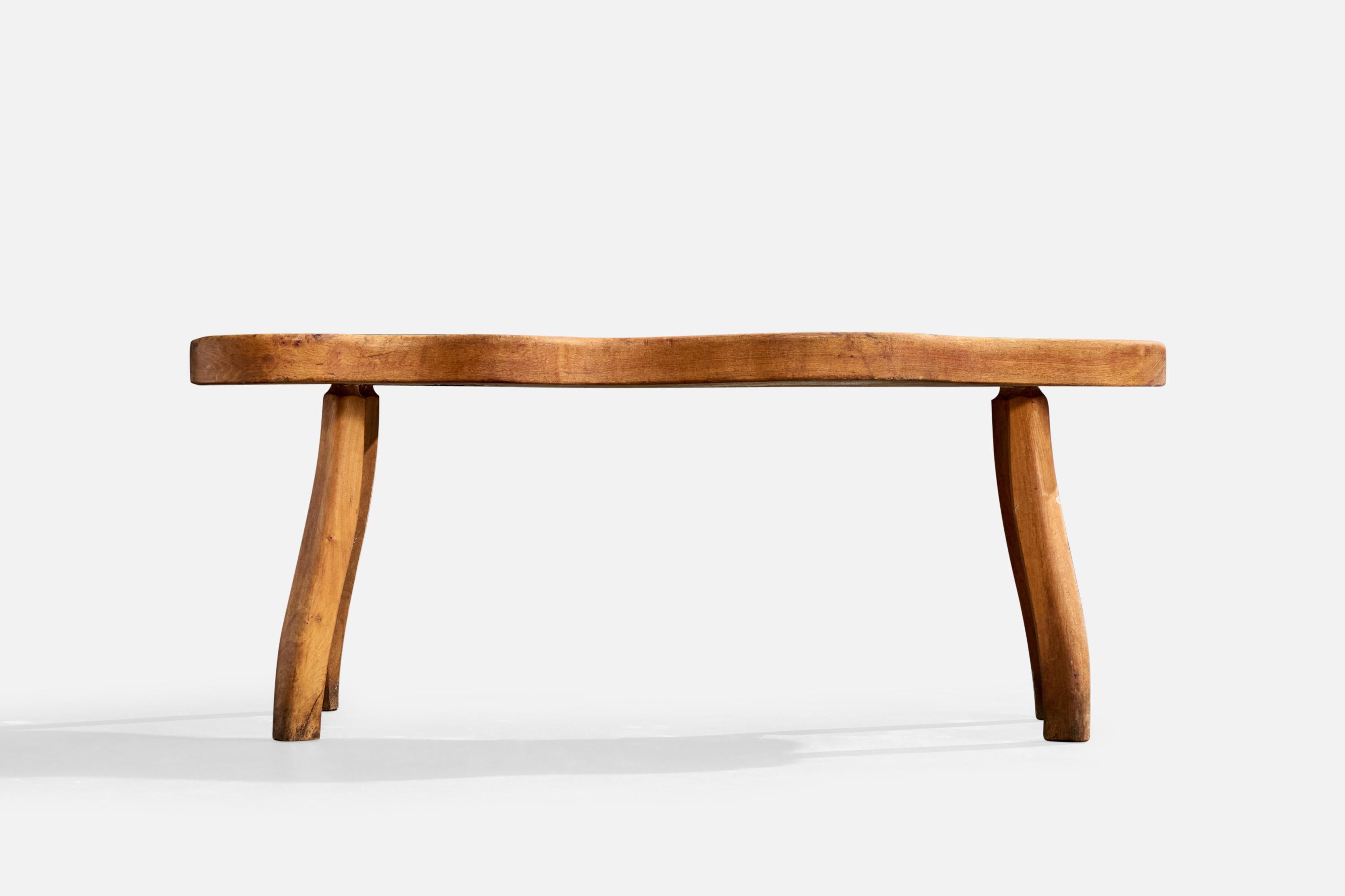 Diseñador francés, Mesa de centro, Olmo, Francia, años 60 mediados del siglo XX en venta