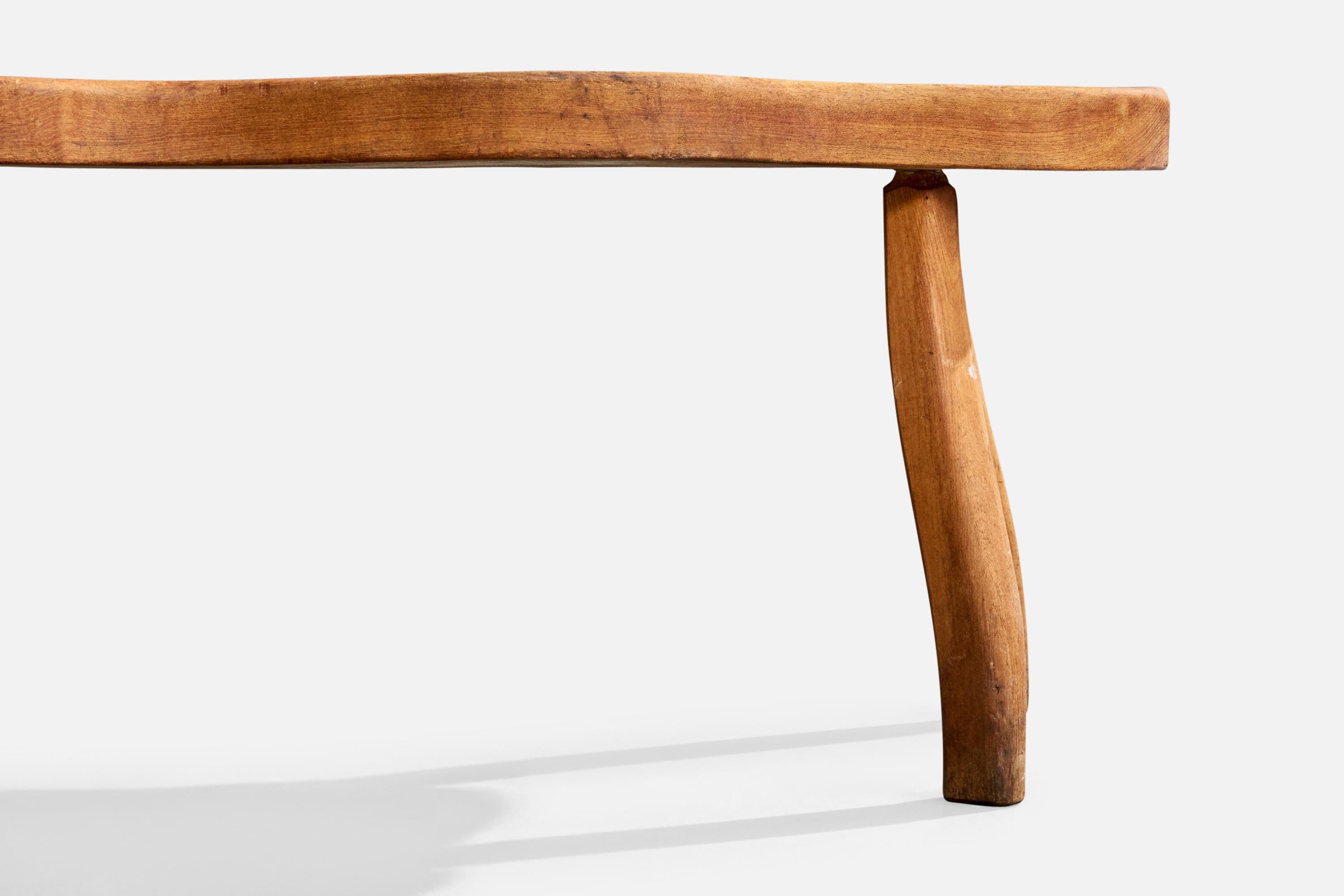 Diseñador francés, Mesa de centro, Olmo, Francia, años 60 Madera en venta