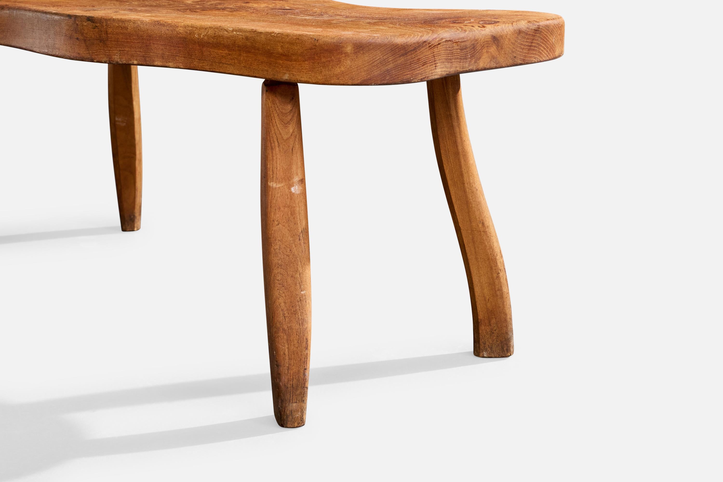 Diseñador francés, Mesa de centro, Olmo, Francia, años 60 en venta 1