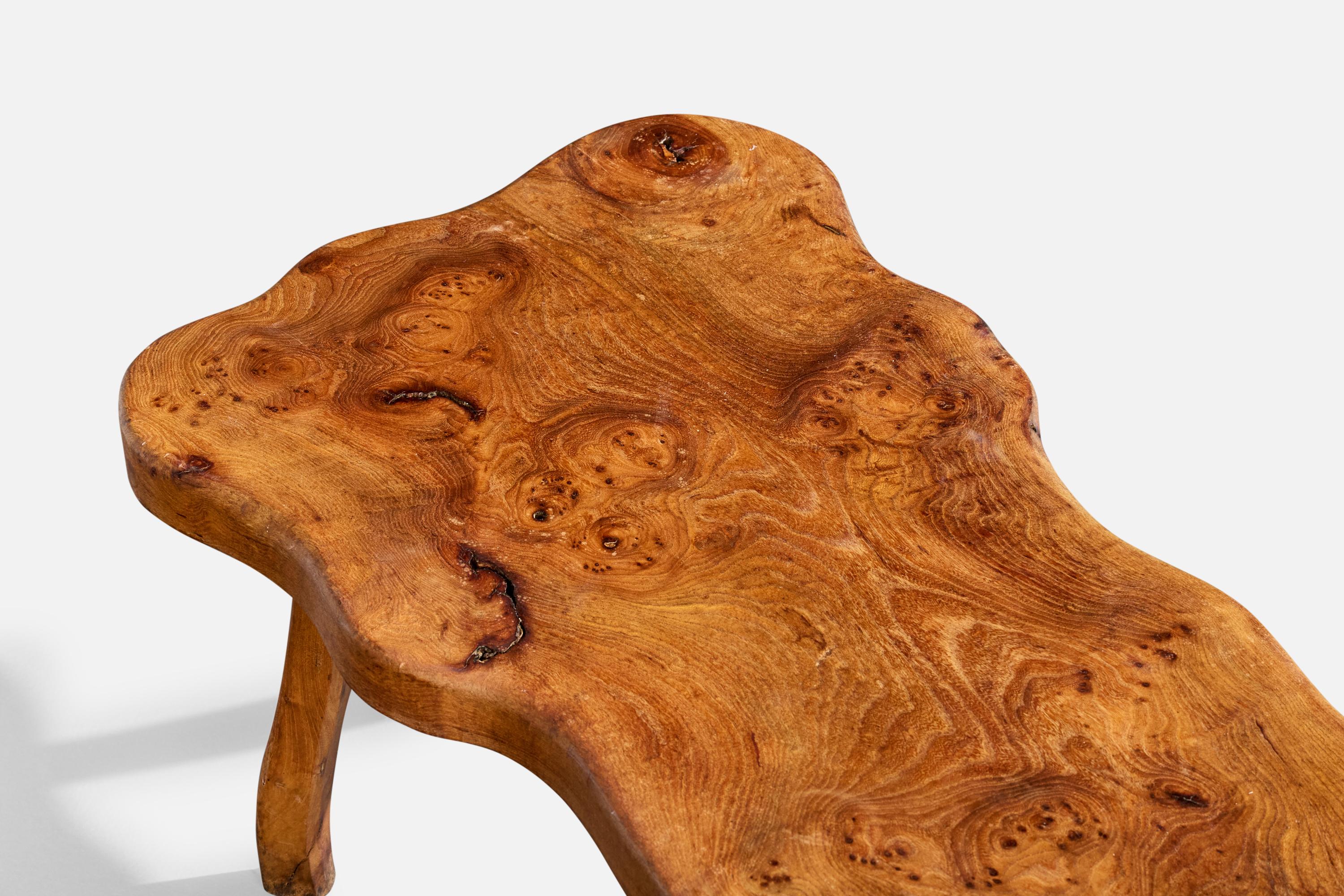 Diseñador francés, Mesa de centro, Olmo, Francia, años 60 en venta 2