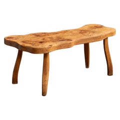 Französischer Designer, Couchtisch, Ulme, Frankreich, 1960er Jahre