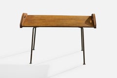 French Designer, Coffee Table, Iron, Wood, France, 1950s