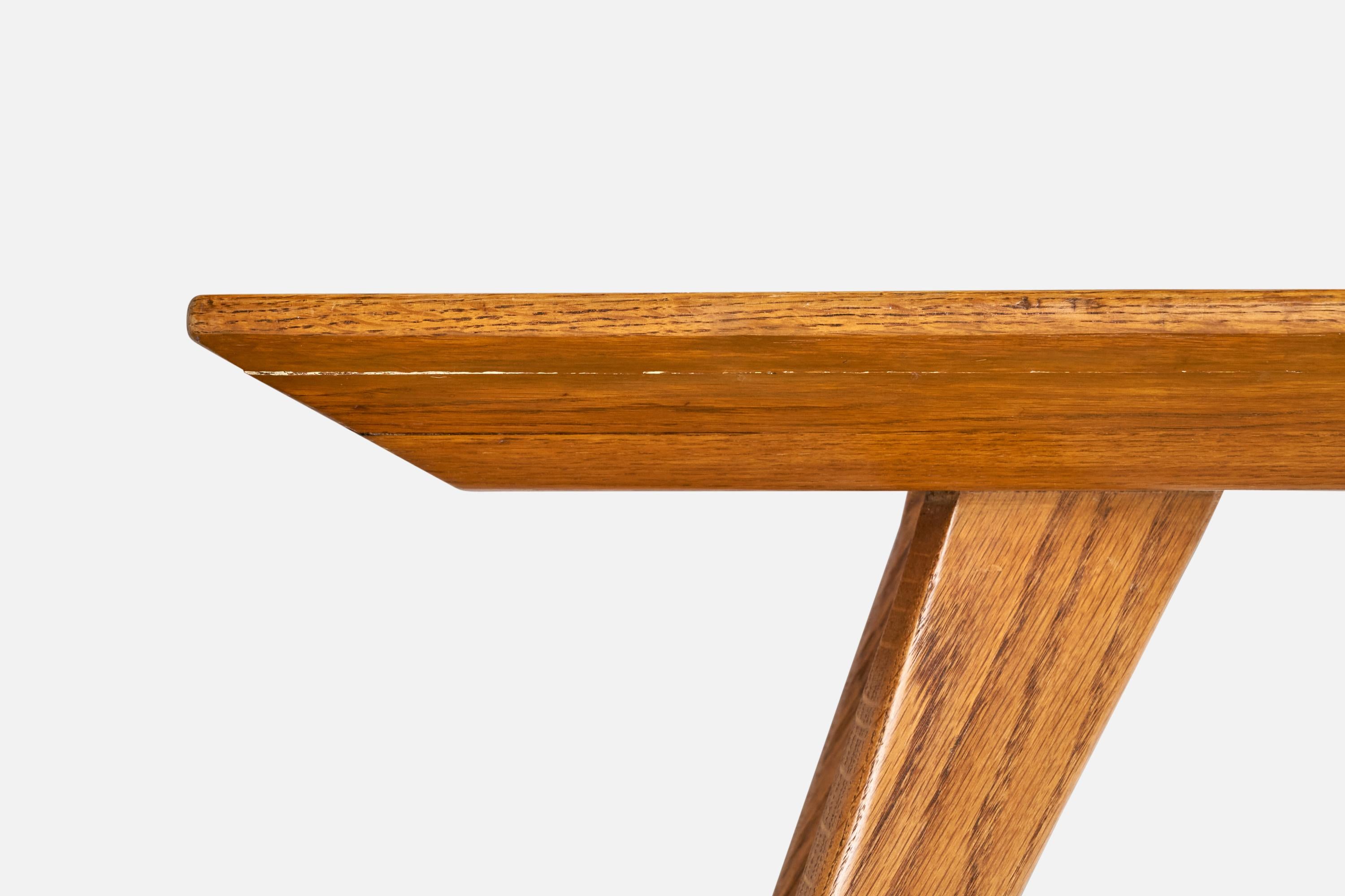 Milieu du XXe siècle Table basse de designer français, Oak Oak, France, années 1950 en vente