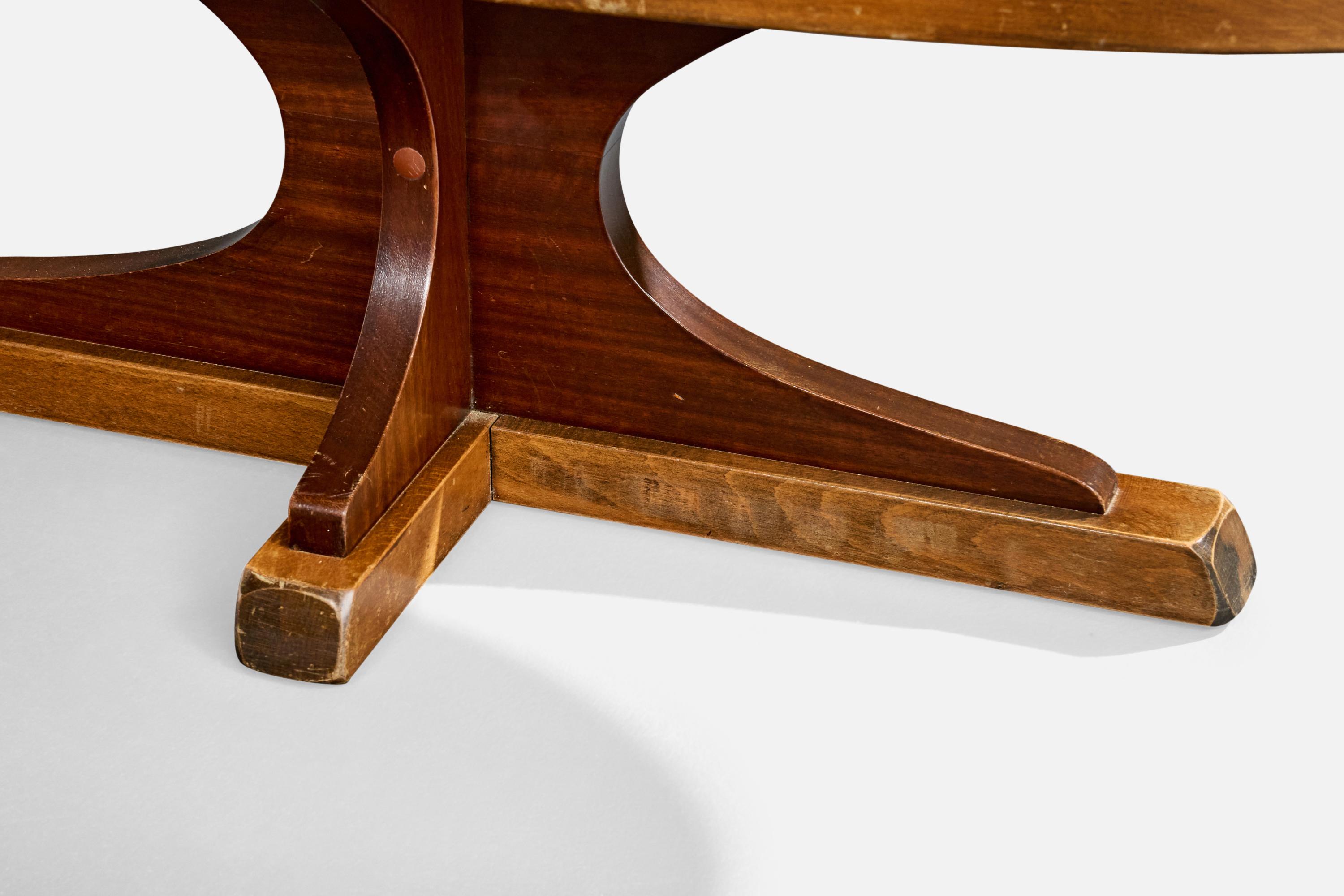 Französischer Designer, Couchtisch, Holz, Keramik, Frankreich, 1970er im Angebot 1
