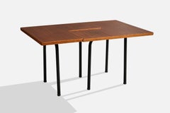 Designer francese, tavolino da salotto, legno, metallo, Francia, anni '50