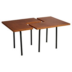 Designer francese, tavolino da salotto, legno, metallo, Francia, anni '50