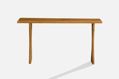 French Designer, Console Table, Elm, France, 1970s