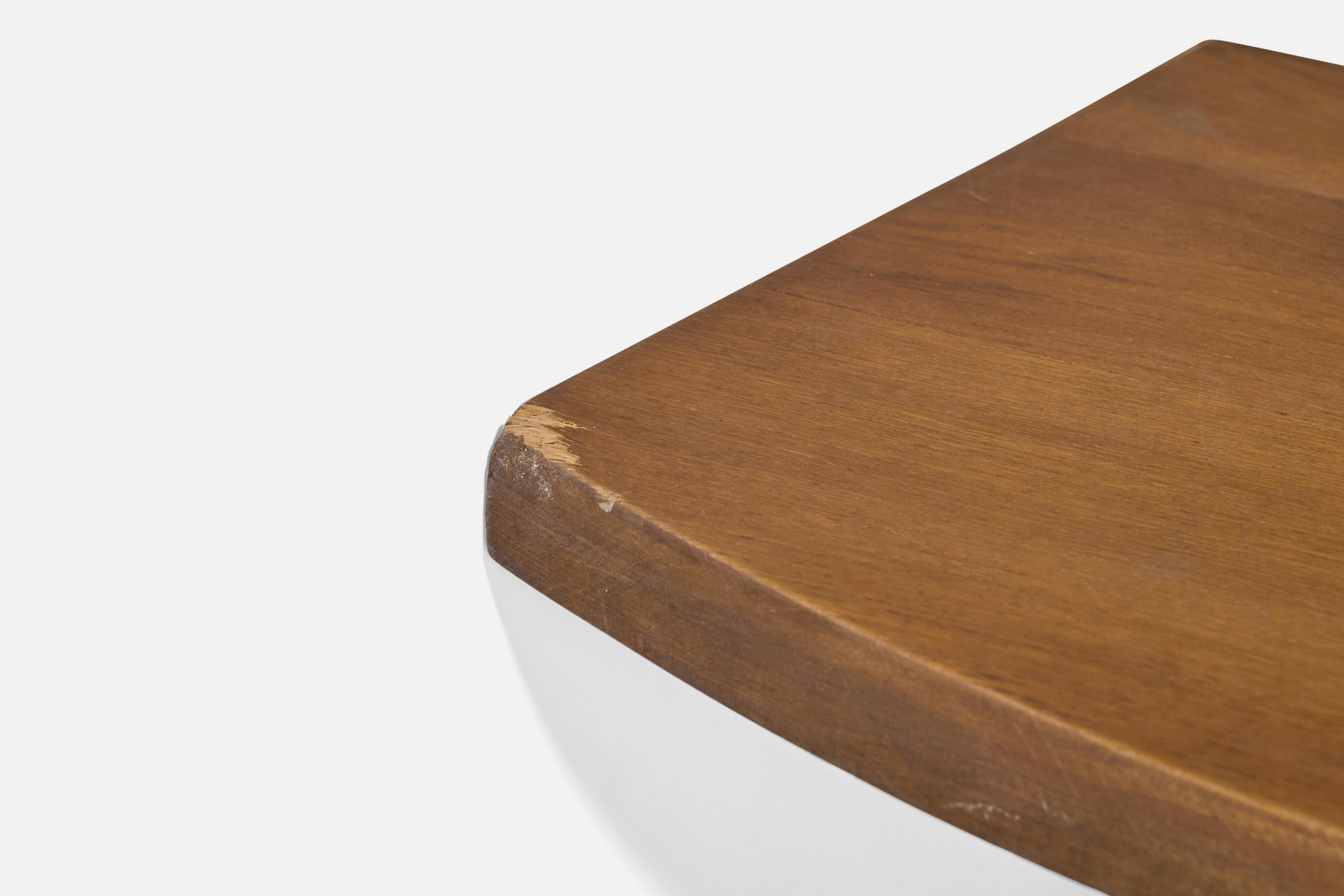 French Designer, Console Table, Oak, Cast Iron, France, 1950s For Sale 8