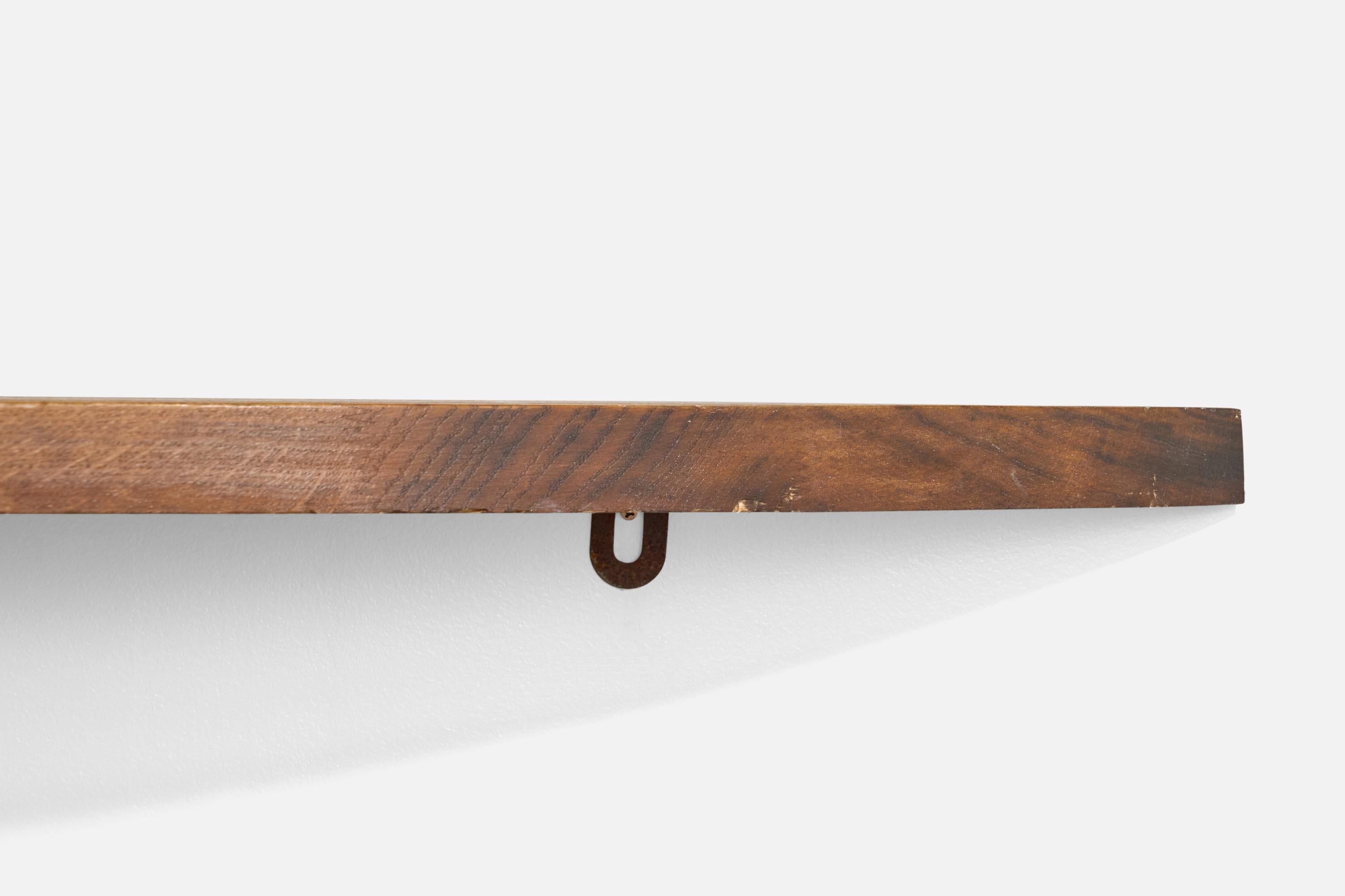 French Designer, Console Table, Oak, Cast Iron, France, 1950s For Sale 1