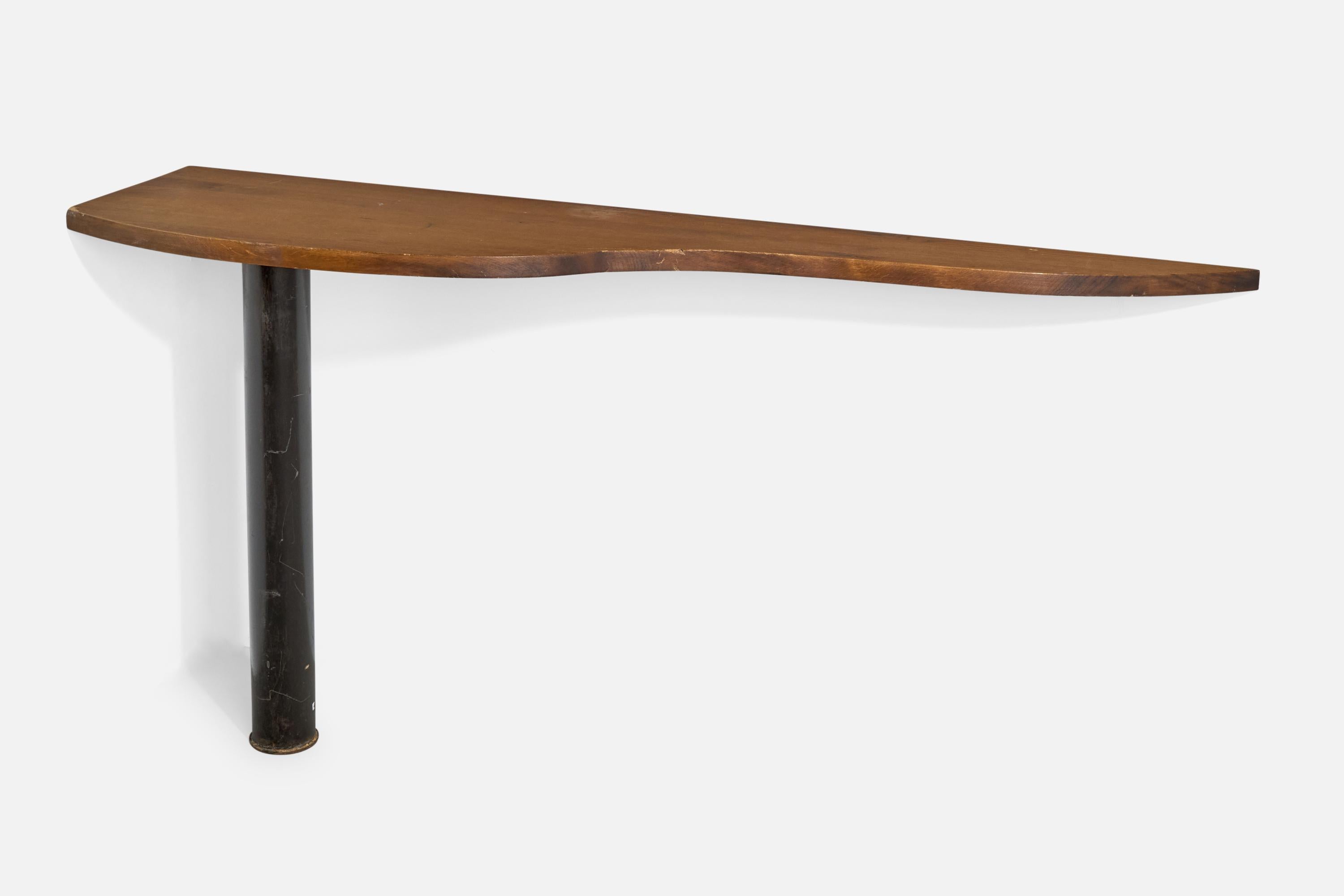 French Designer, Console Table, Oak, Cast Iron, France, 1950s For Sale 4