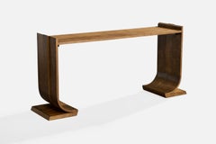 French Designer, Console Table, Wood, France, 1930s
