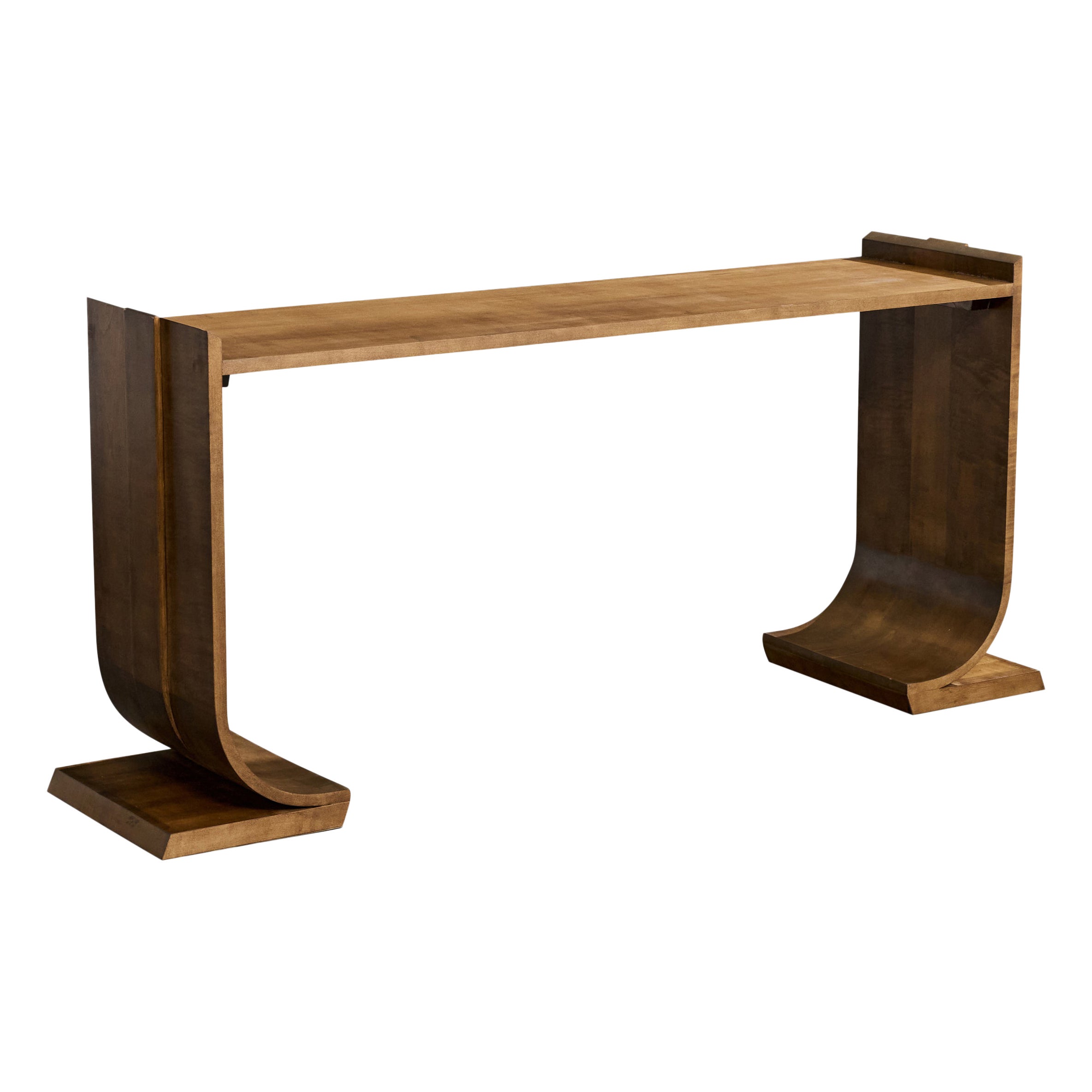 French Designer, Console Table, Wood, France, 1930s For Sale