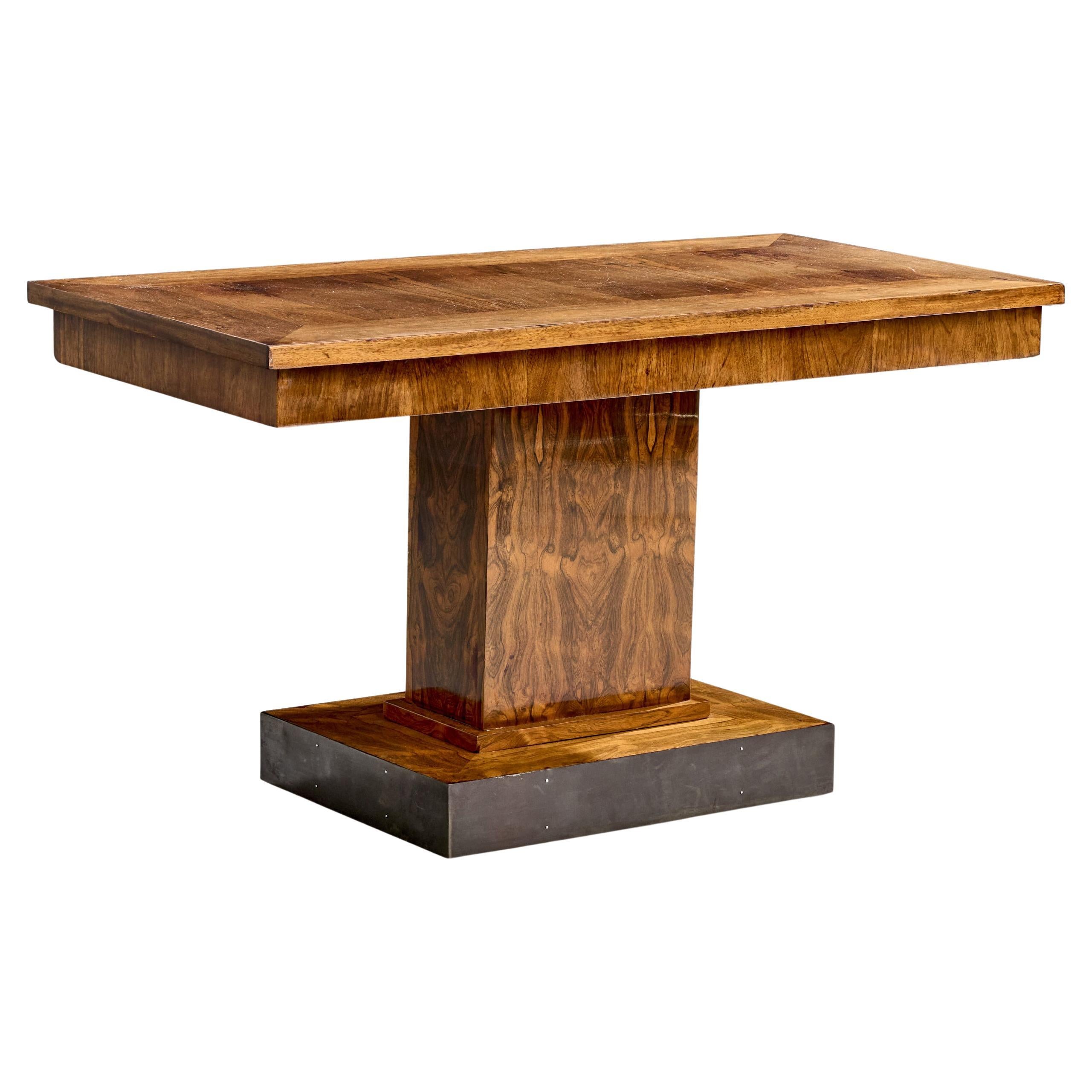 French Designer, Console Table, Wood, Steel, France, 1940s