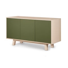 French designer customizable green 3-door sideboard, by Eric Gizard Paris