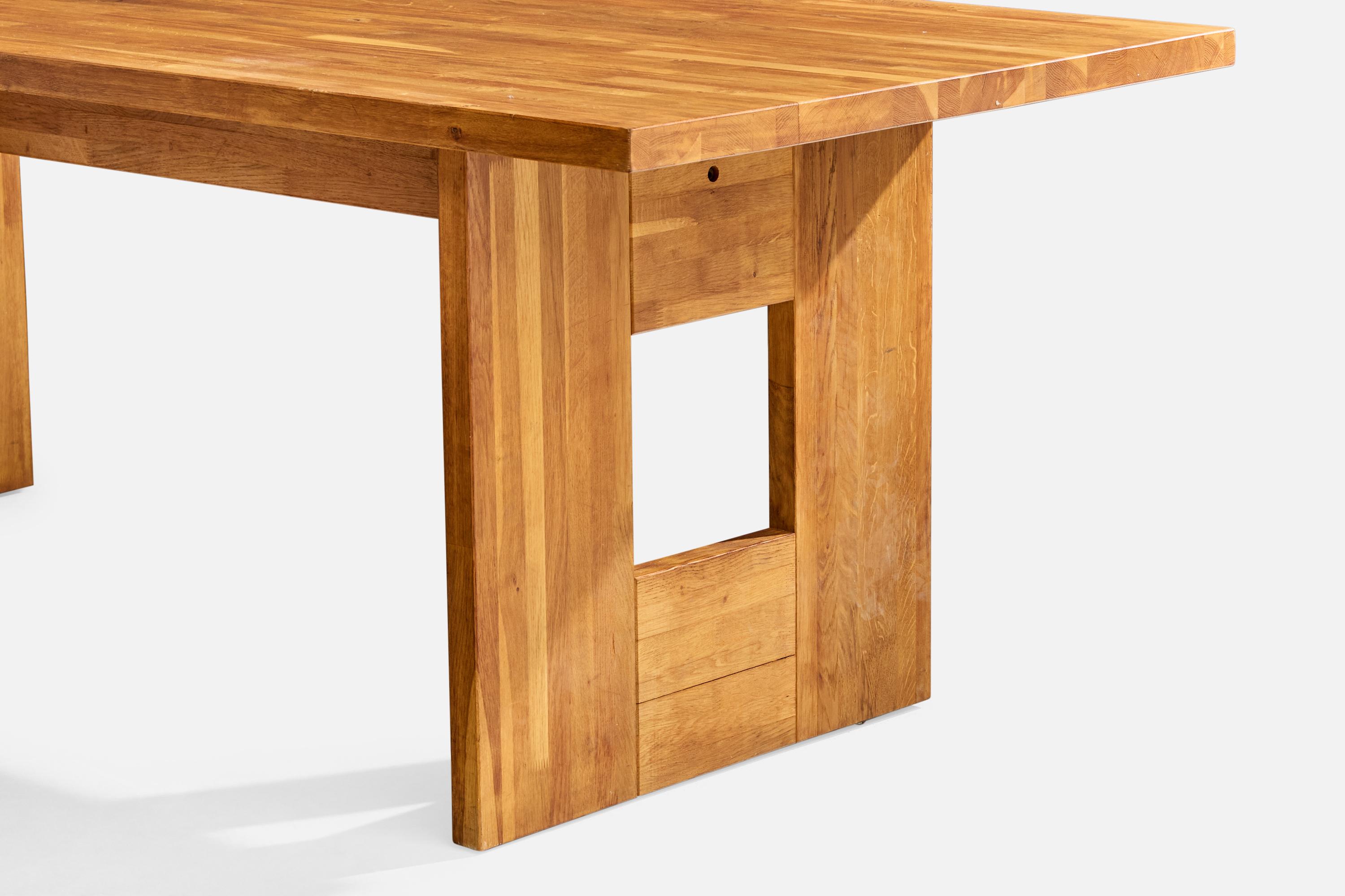Fine XX secolo Tavolo da pranzo di design francese, legno, Francia, anni '80 in vendita