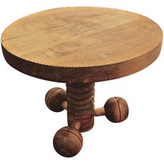 French Designer Douduy Round Cocktail Table, France, 1940s