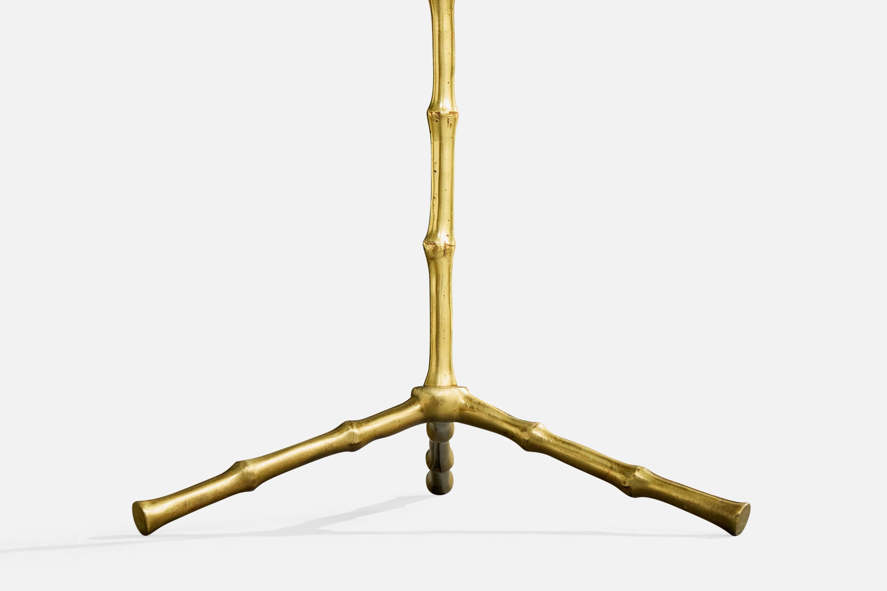 Tavolino di design francese, ottone, legno, Francia, anni '60 in vendita 3