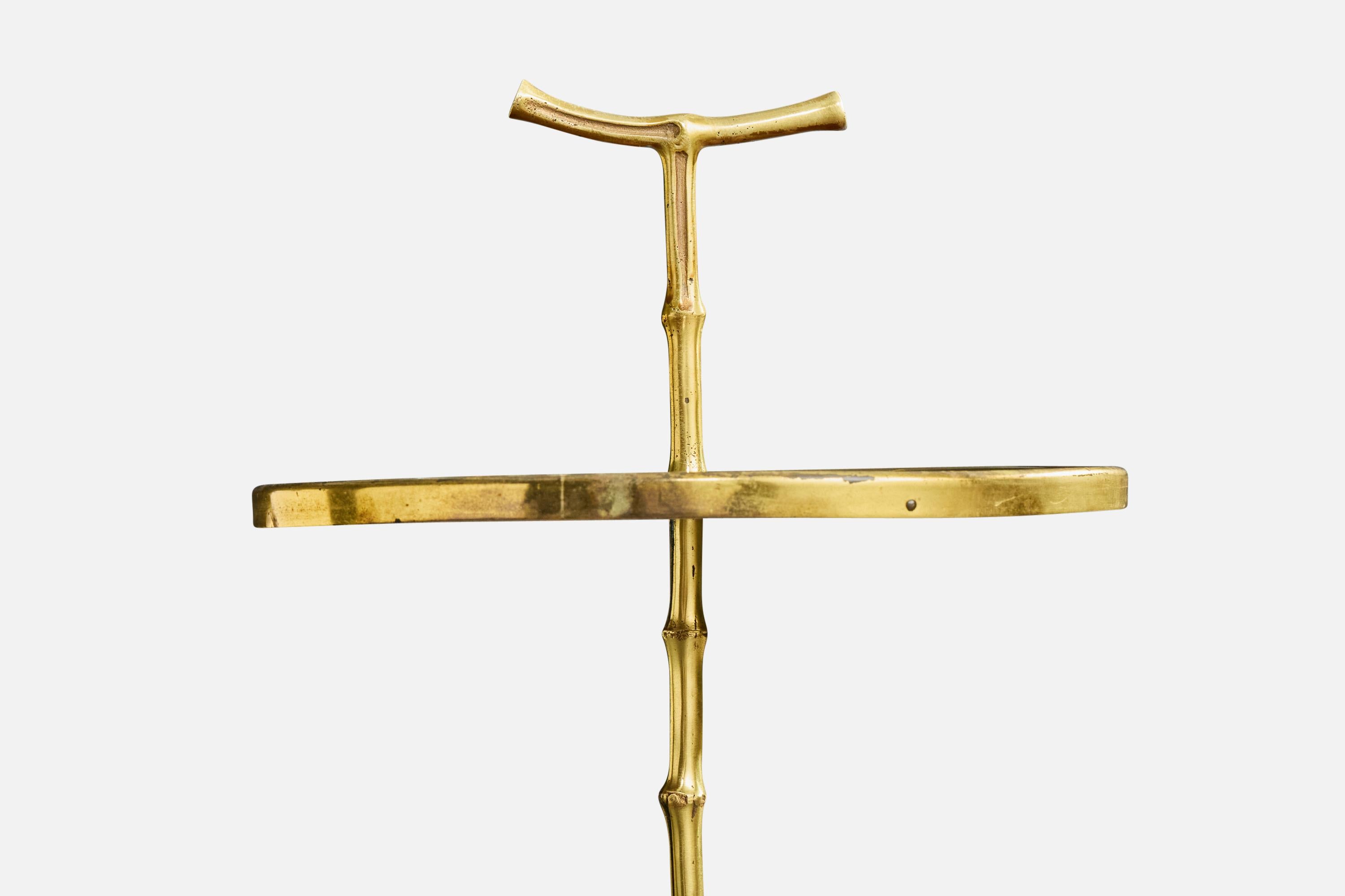 Tavolino di design francese, ottone, legno, Francia, anni '60 In condizioni discrete in vendita a High Point, NC