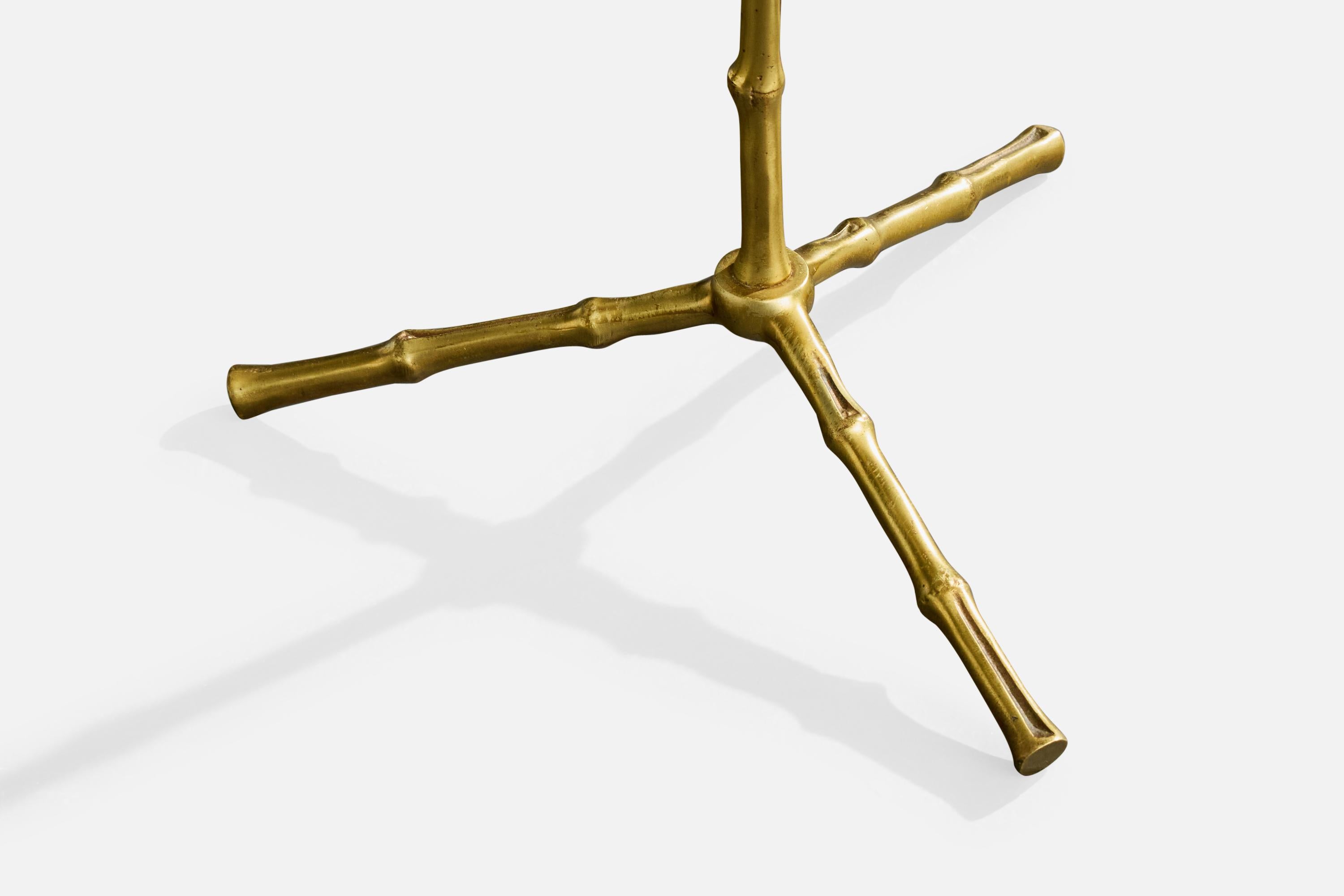 Tavolino di design francese, ottone, legno, Francia, anni '60 in vendita 2