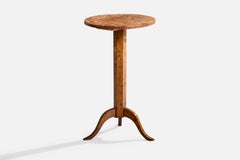 French Designer, End Table, Burl Wood, France, 1920s