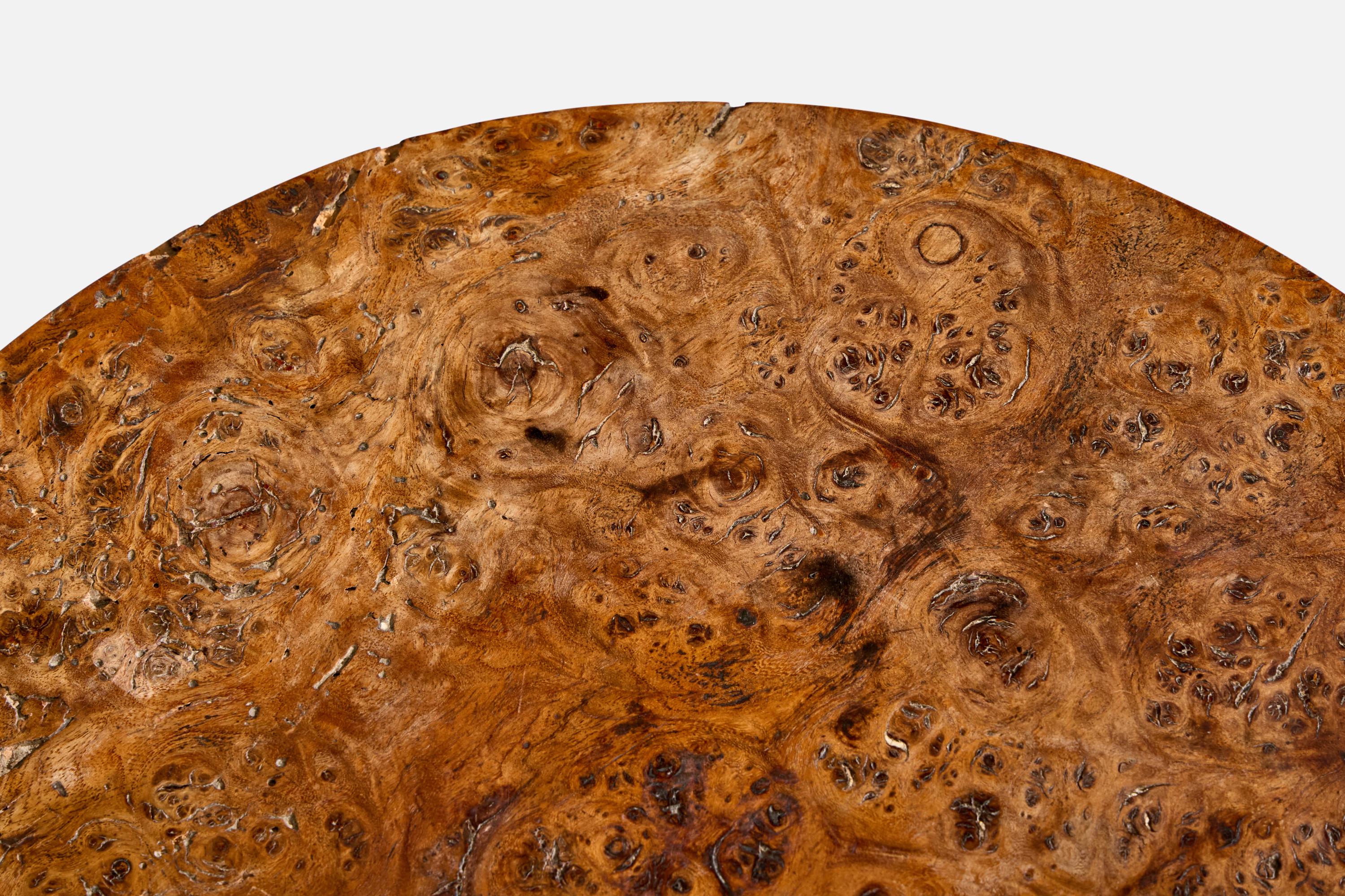 French Designer, End Table, Burl Wood, France, 1920s For Sale 3