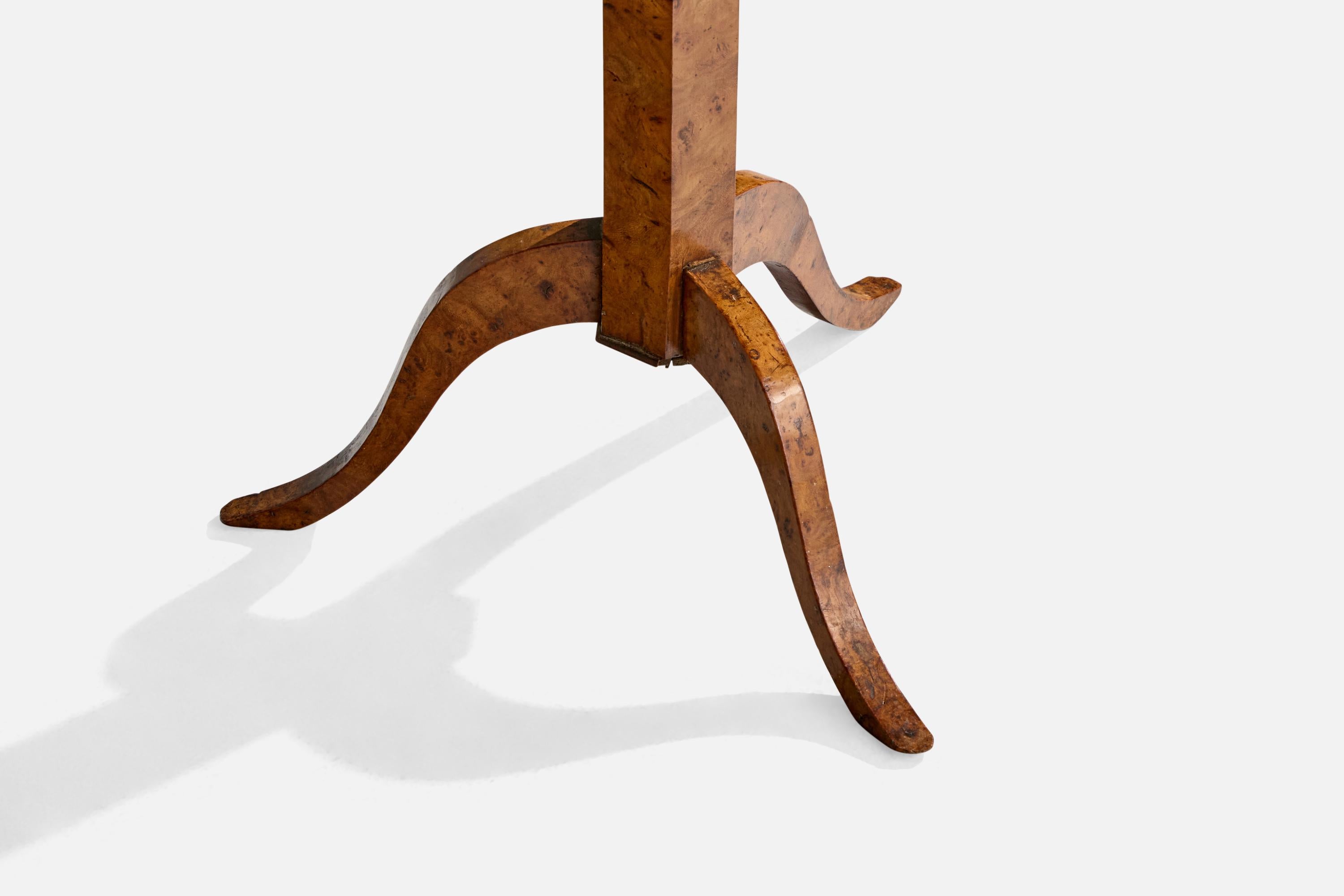 French Designer, End Table, Burl Wood, France, 1920s For Sale 5