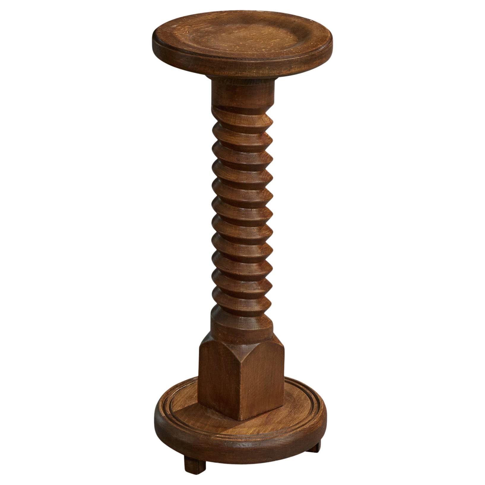 French Designer, End Table, Wood, France, 1950s