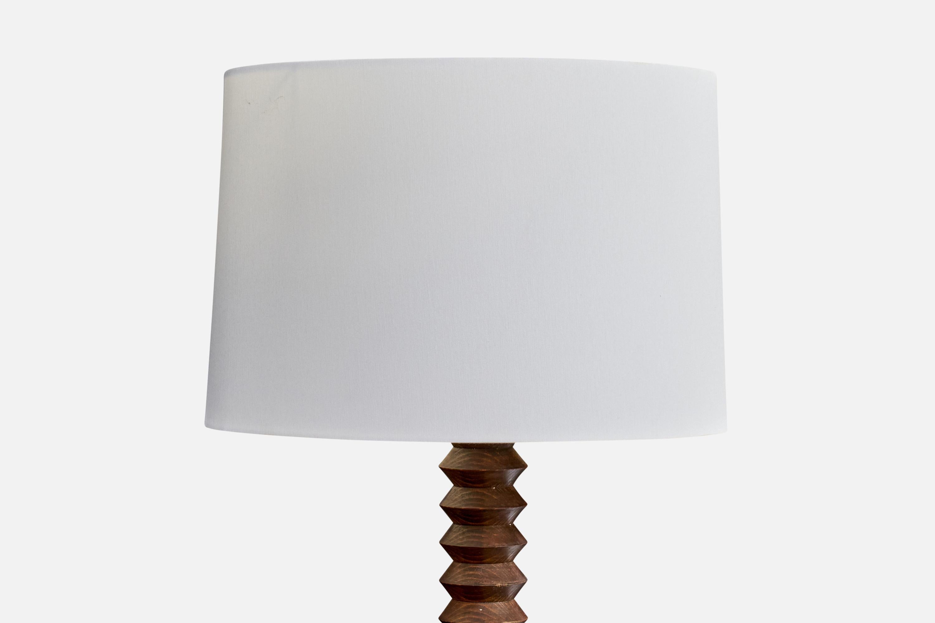 Diseñador francés, Lámpara de pie, Madera, Tela, Francia, Años 50 Moderno de mediados de siglo en venta