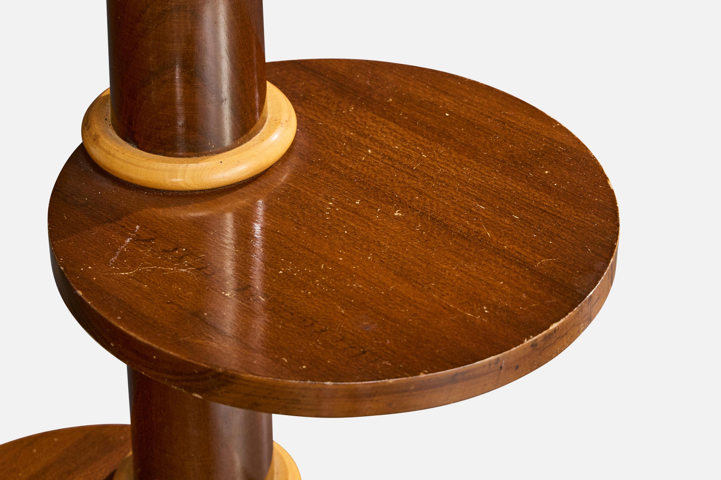 Diseñador francés, Lámpara de pie, Madera, Tela, Francia, Años 50 en Bueno estado para la venta en High Point, NC