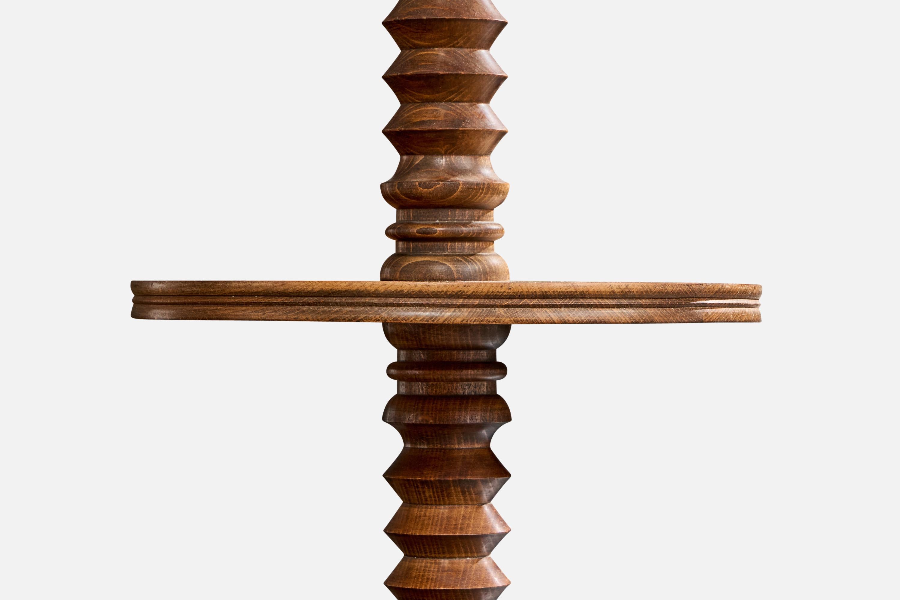 Diseñador francés, Lámpara de pie, Madera, Tela, Francia, Años 50 mediados del siglo XX en venta