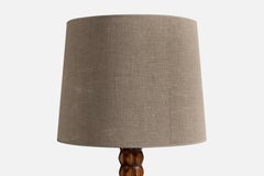 French Designer, Floor Lamp, Wood, Fabric, France, 1960s