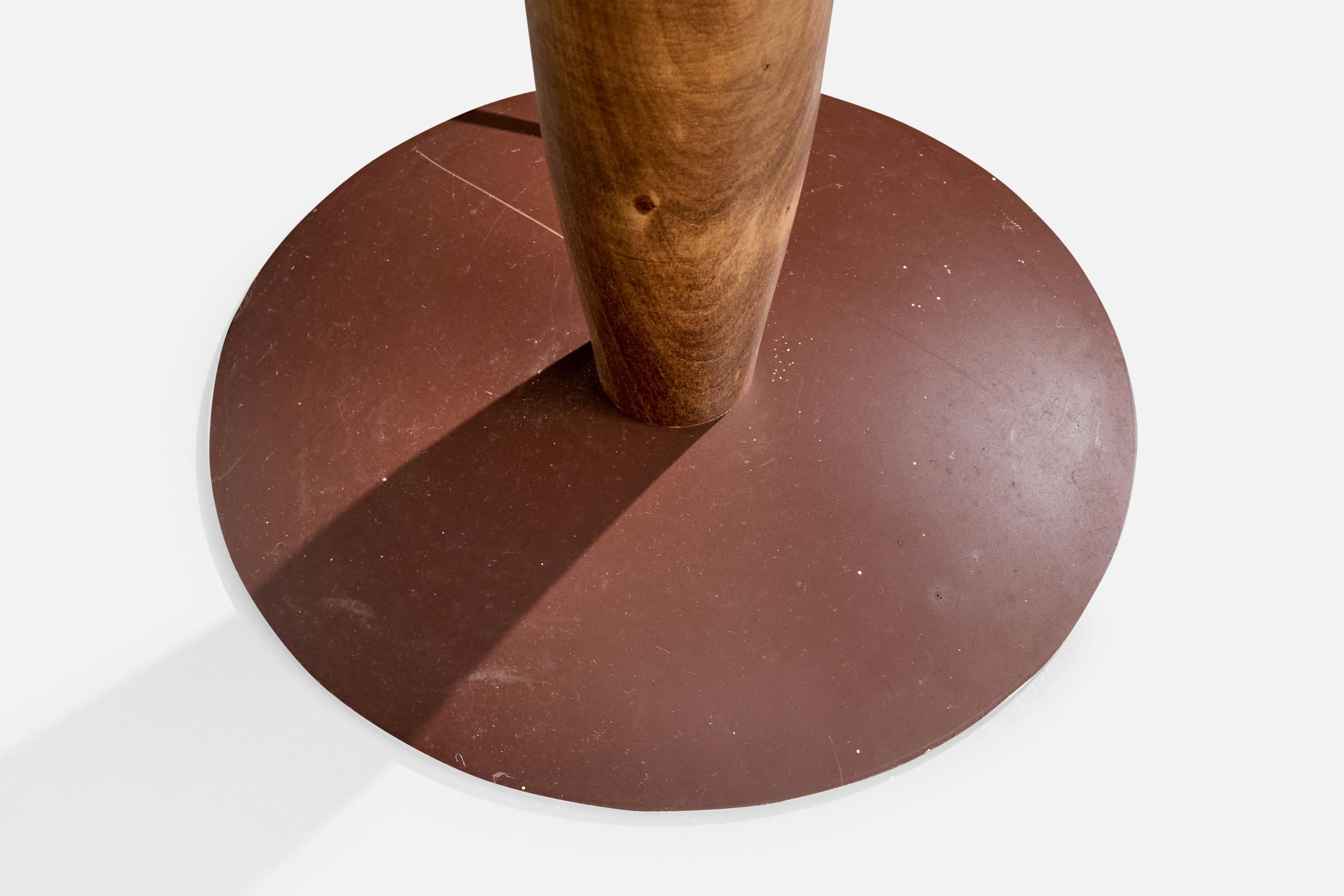 Milieu du XXe siècle Lampadaire de designer français, Wood, verre, France, années 1960 en vente