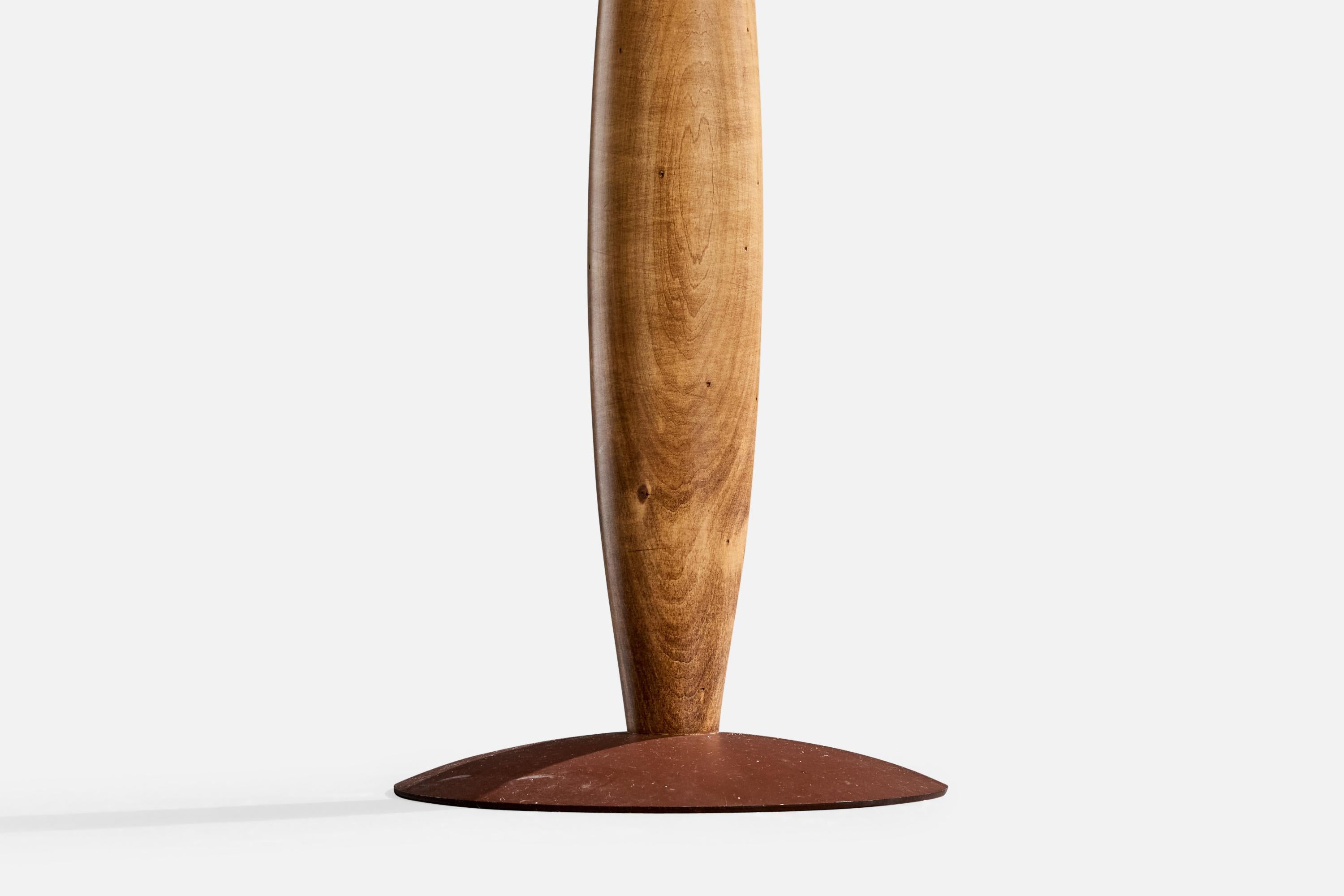 Verre Lampadaire de designer français, Wood, verre, France, années 1960 en vente