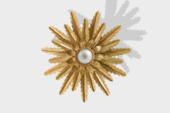 French Designer, Flush Mount, Metal, France, 1970s
