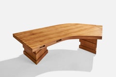 French Designer, Freeform Coffee Table, Wood, France, 1960s