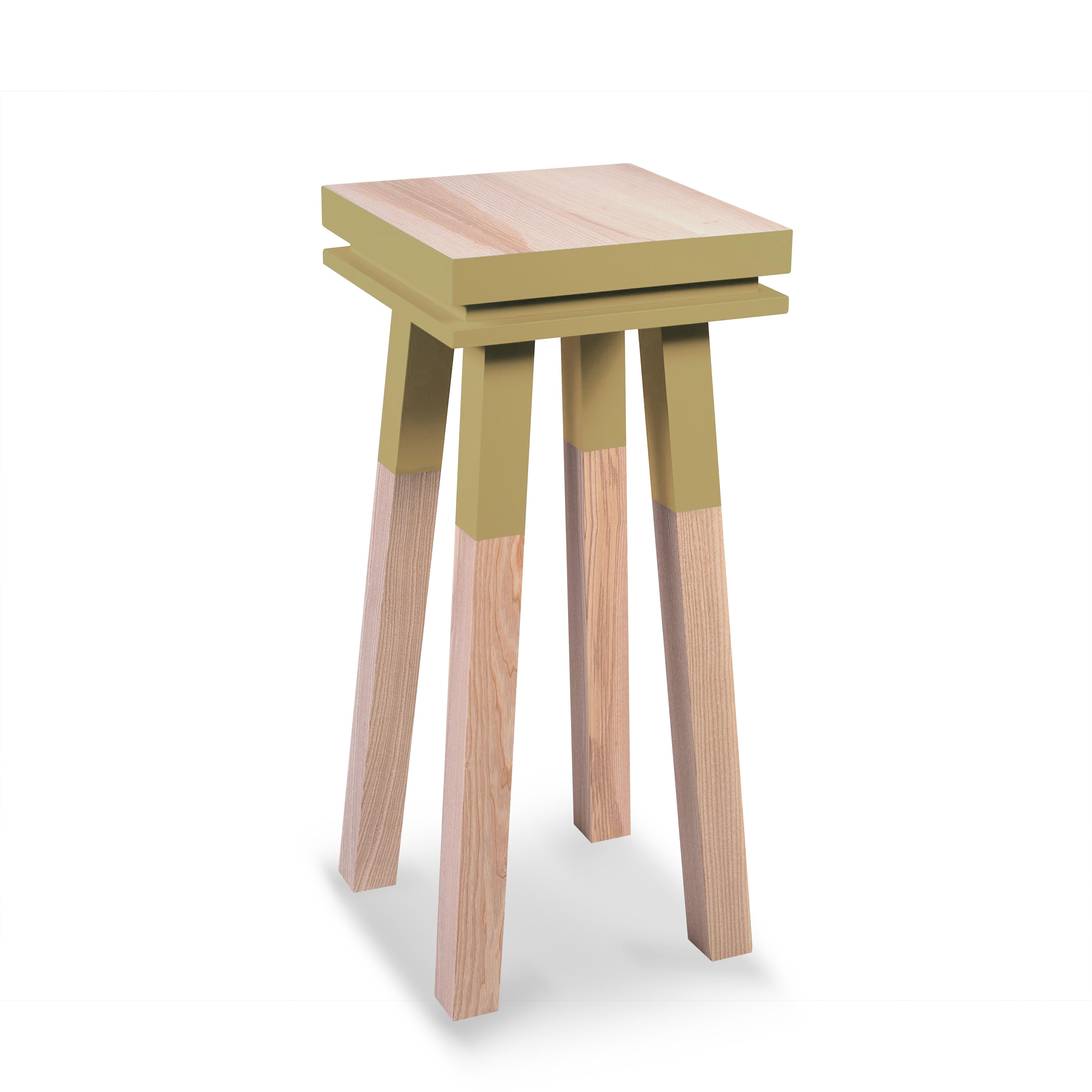 Mesa de pedestal artesanal de diseño francés en madera maciza de Eric Gizard, París en venta 3