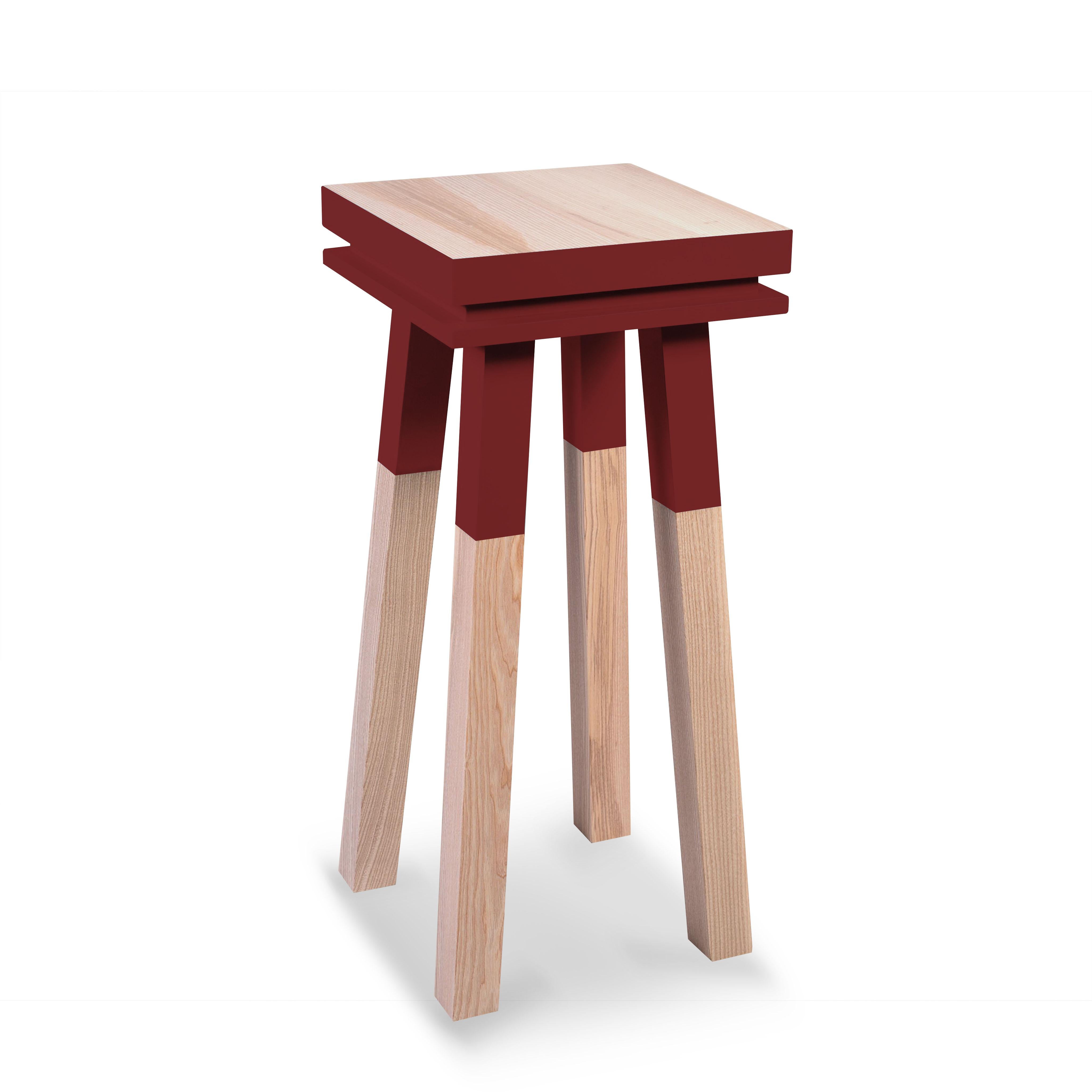 Mesa de pedestal artesanal de diseño francés en madera maciza de Eric Gizard, París en venta 4