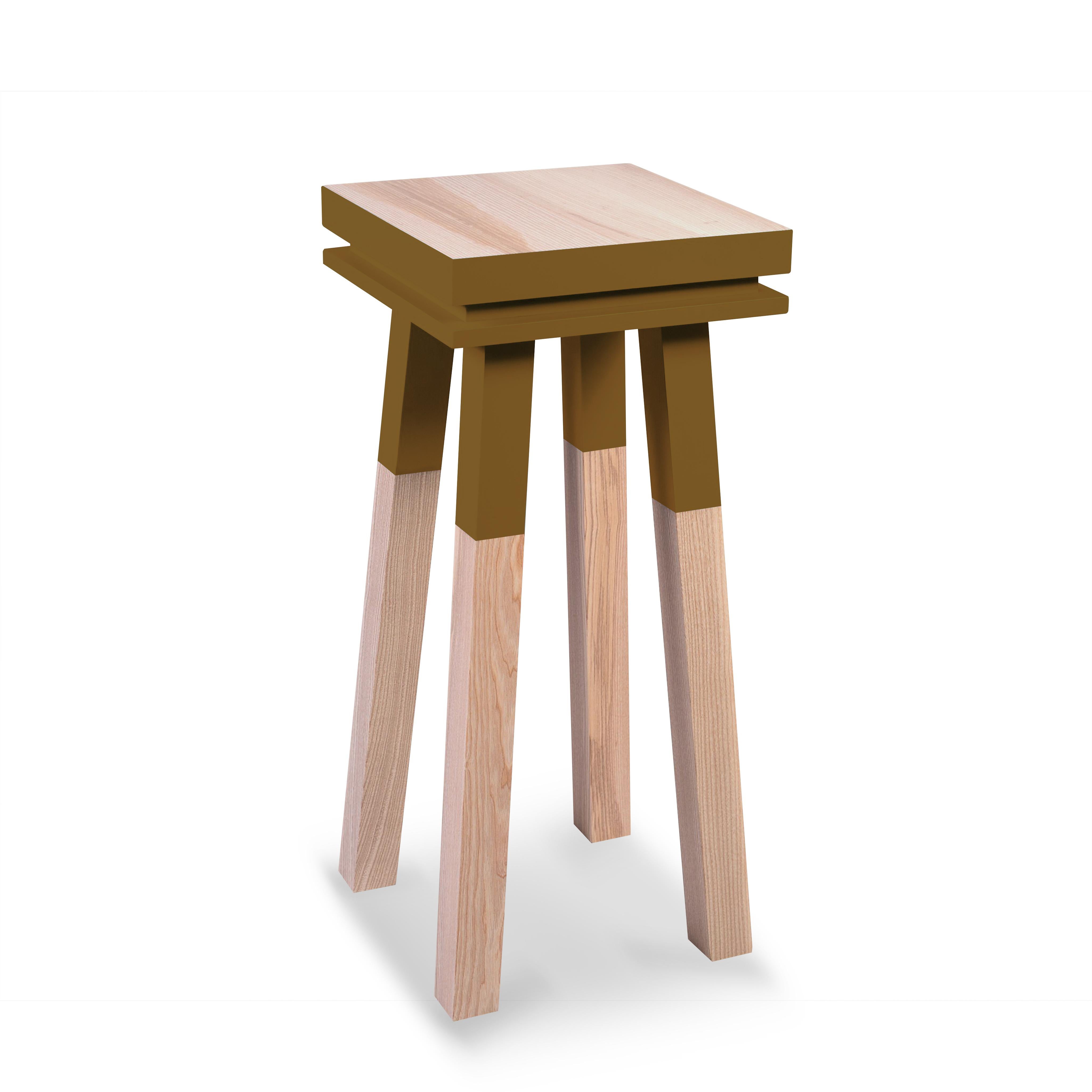 Mesa de pedestal artesanal de diseño francés en madera maciza de Eric Gizard, París en venta 5