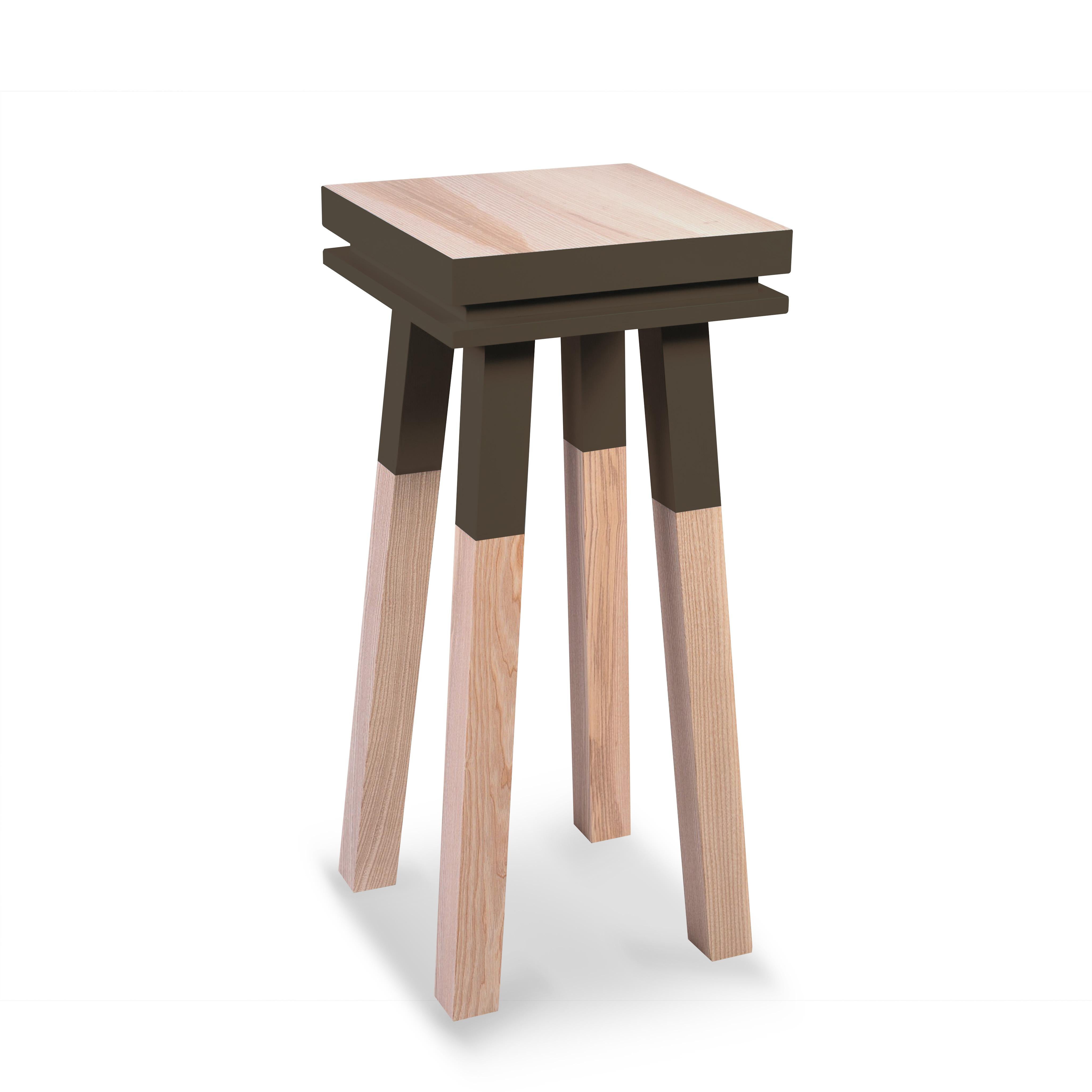 Mesa de pedestal artesanal de diseño francés en madera maciza de Eric Gizard, París en venta 1
