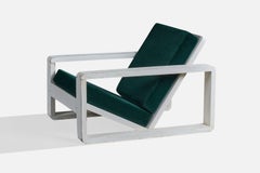 French Designer, Lounge Chair, Oak, Mohair, France, 1950s